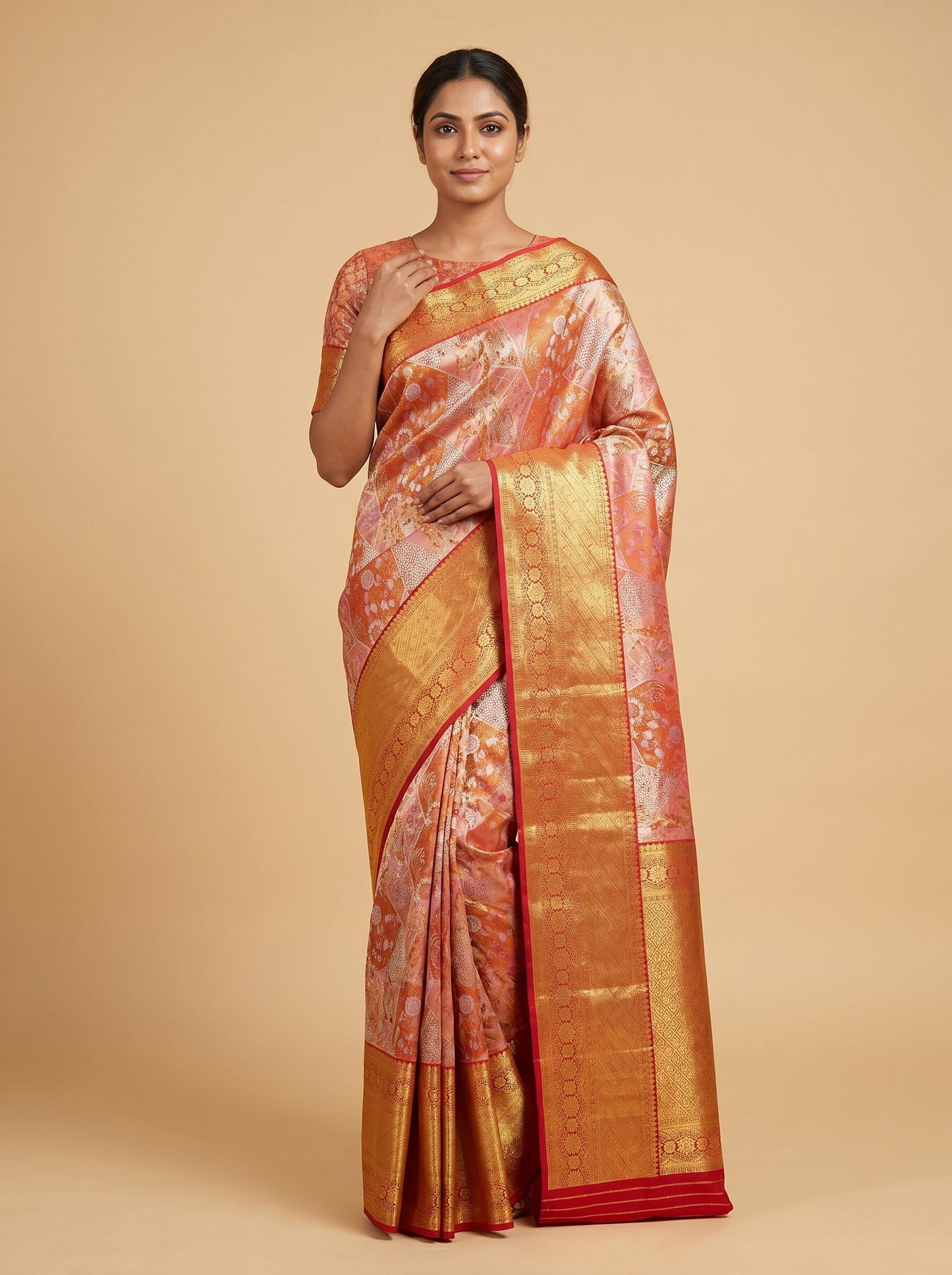 Red Handloom Saree with Classic Weave
