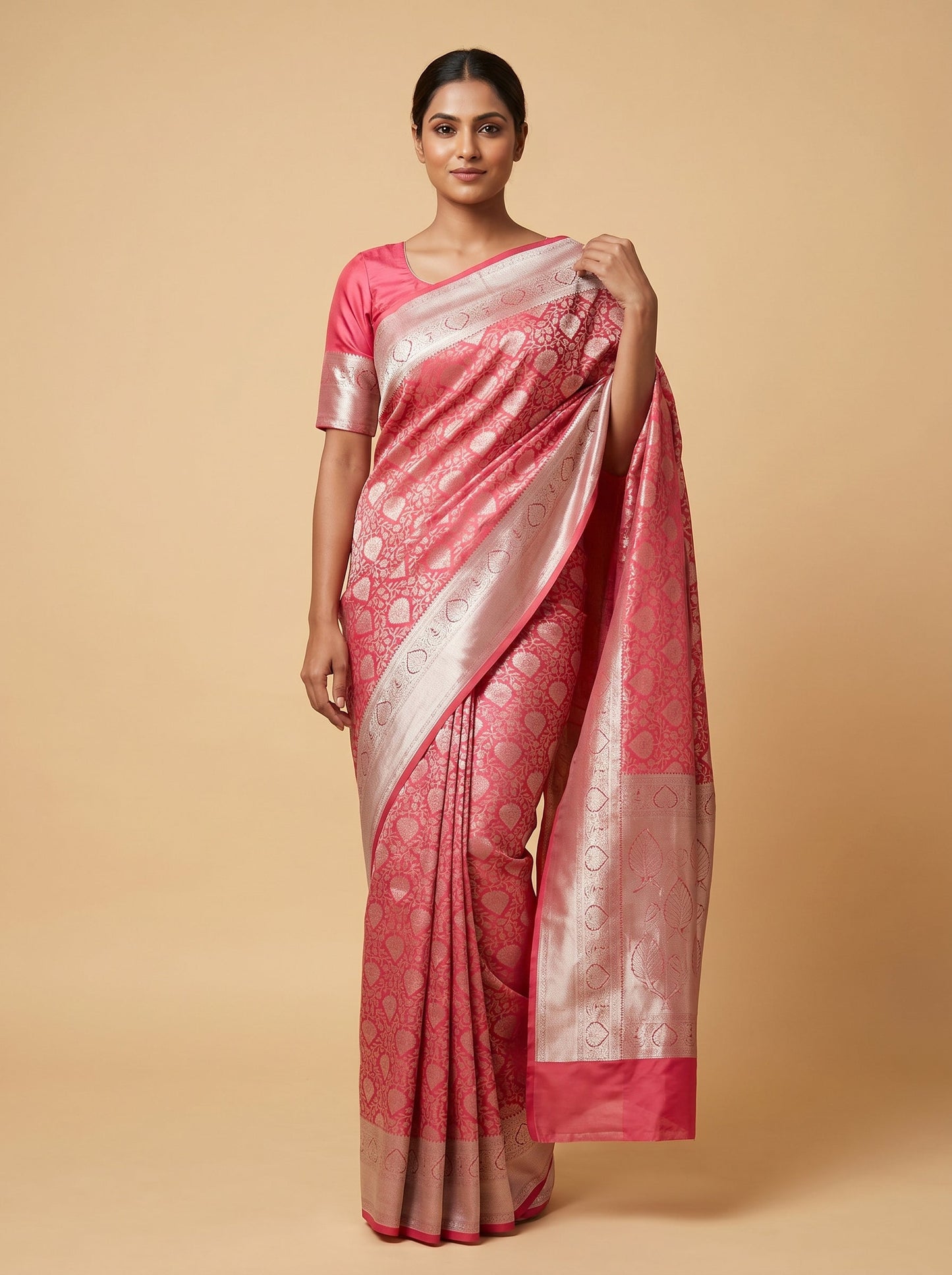 Red Heritage Thread Handloom Saree