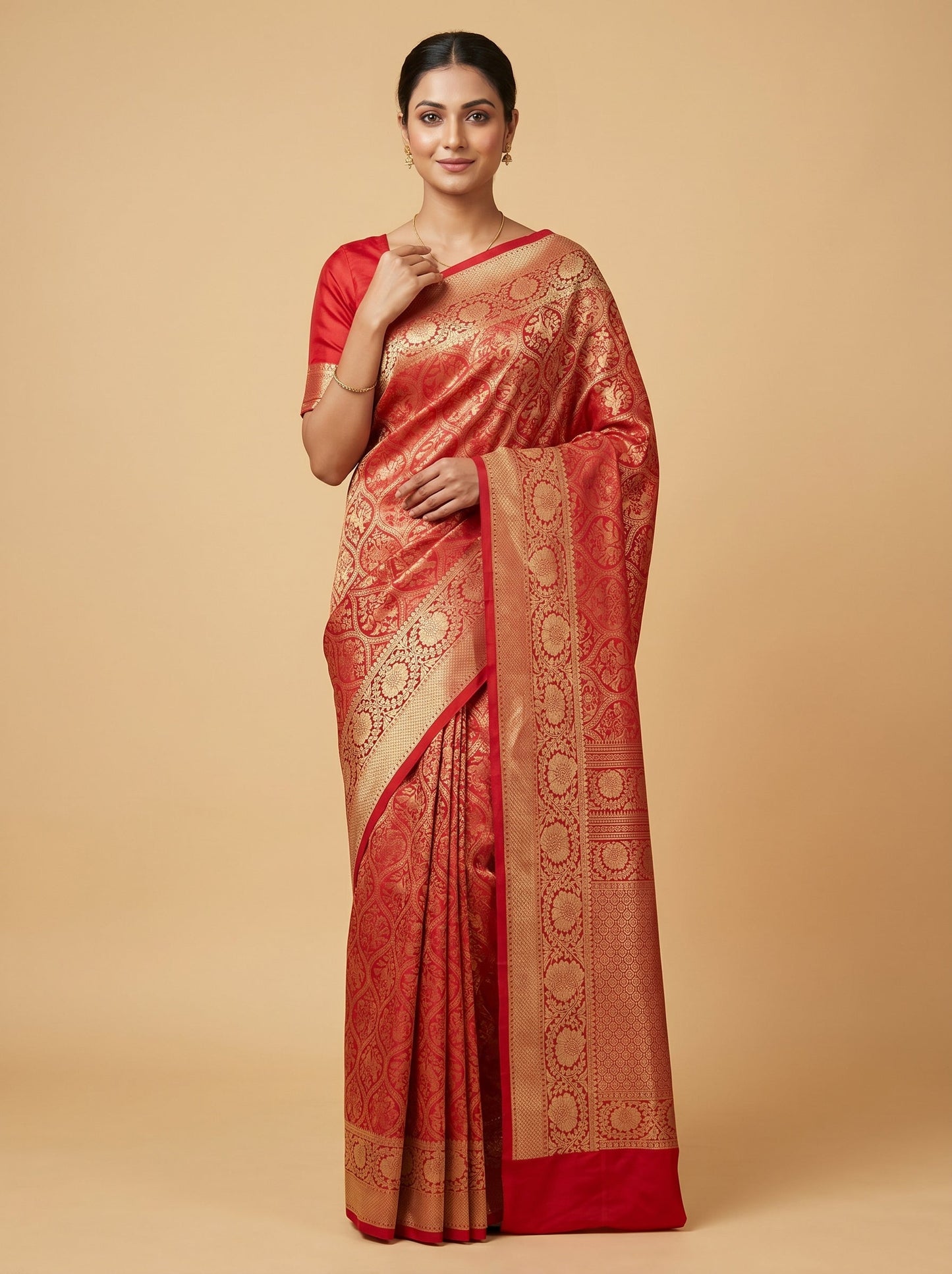Red Heritage Weave Handloom Saree