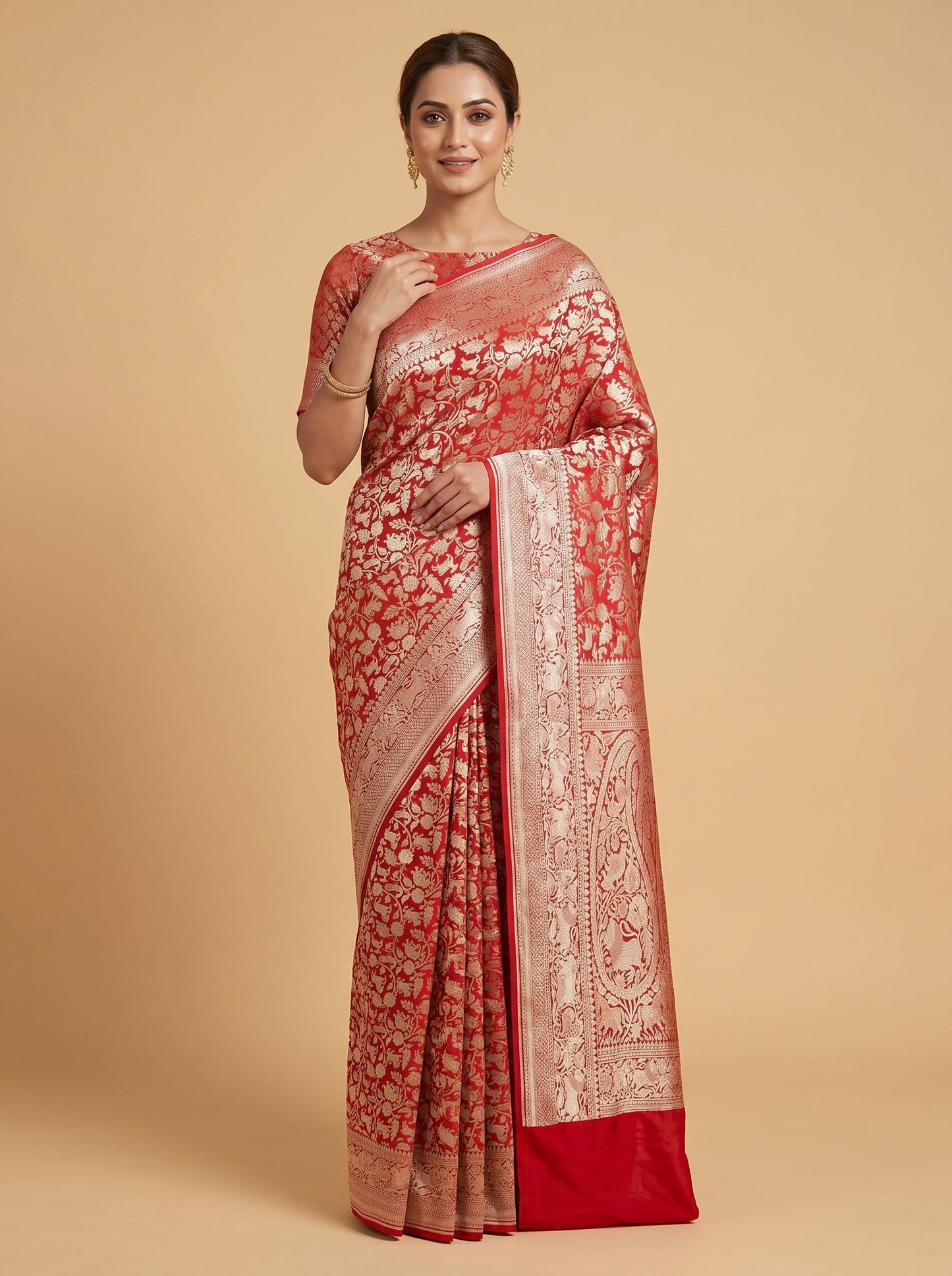 Red Opulence Embroidered Saree