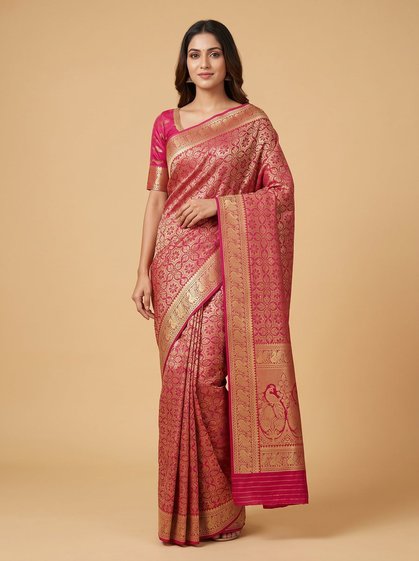 Red Robust Weave Handloom Saree