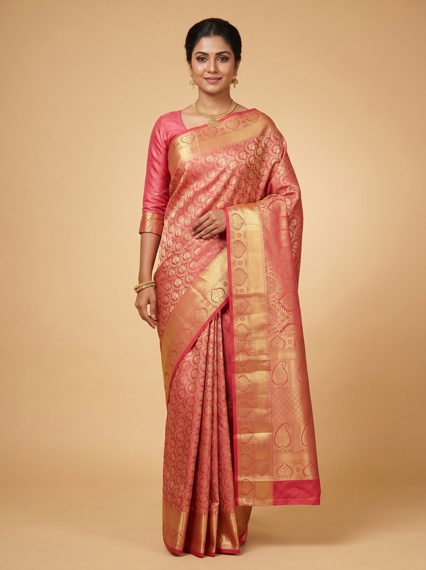 Red Scarlet Heritage Handloom Saree