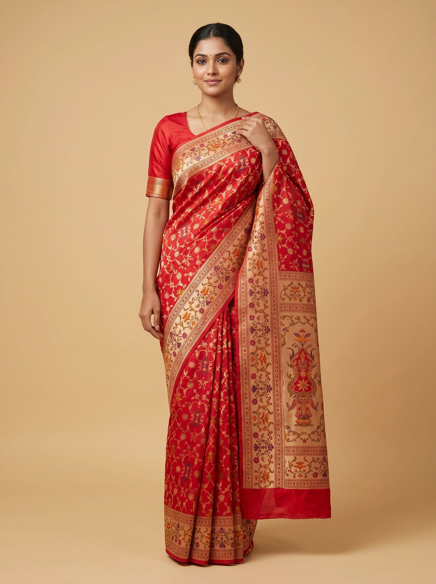 Red Cultural Essence Handloom Saree