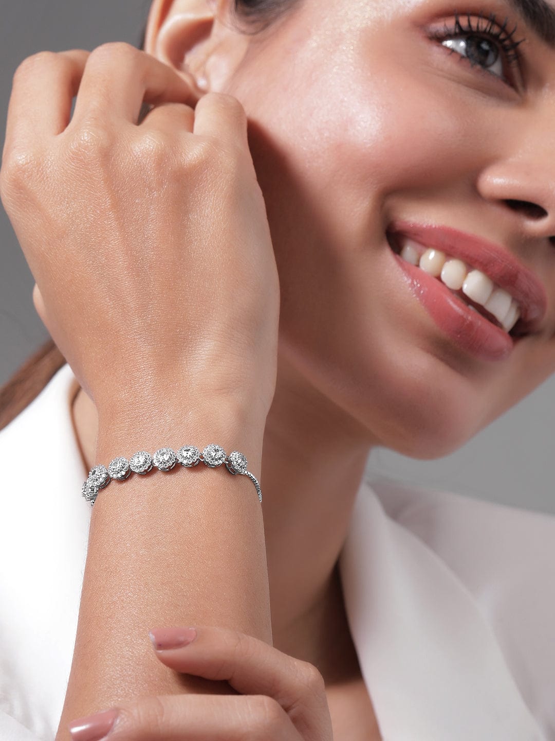 Evergreen Elegance American Diamond Zirconia Bracelet