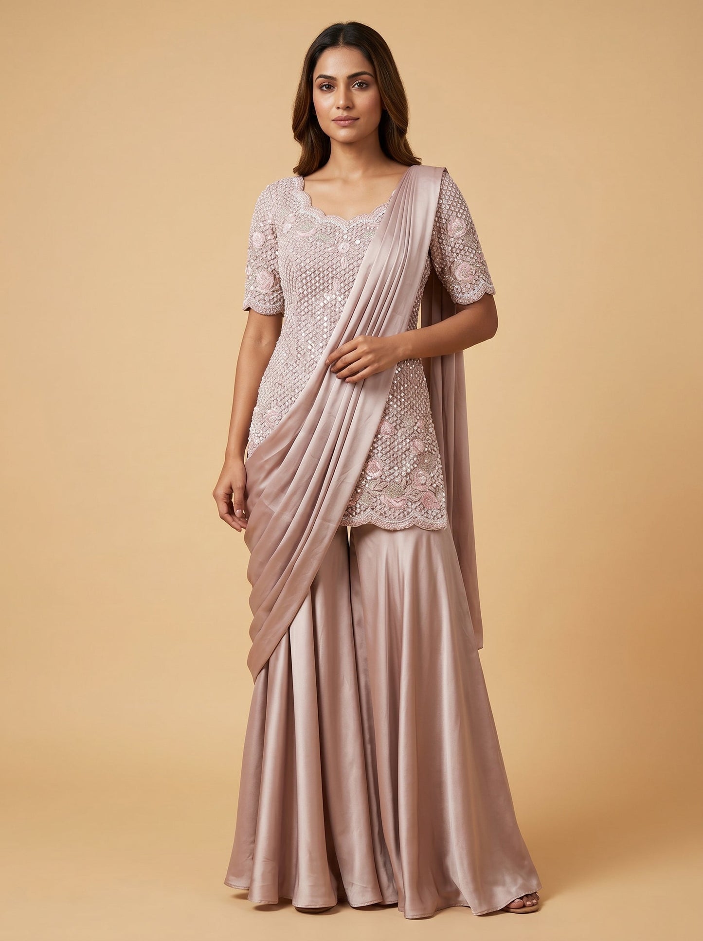 Rose Pink Indo Western Set