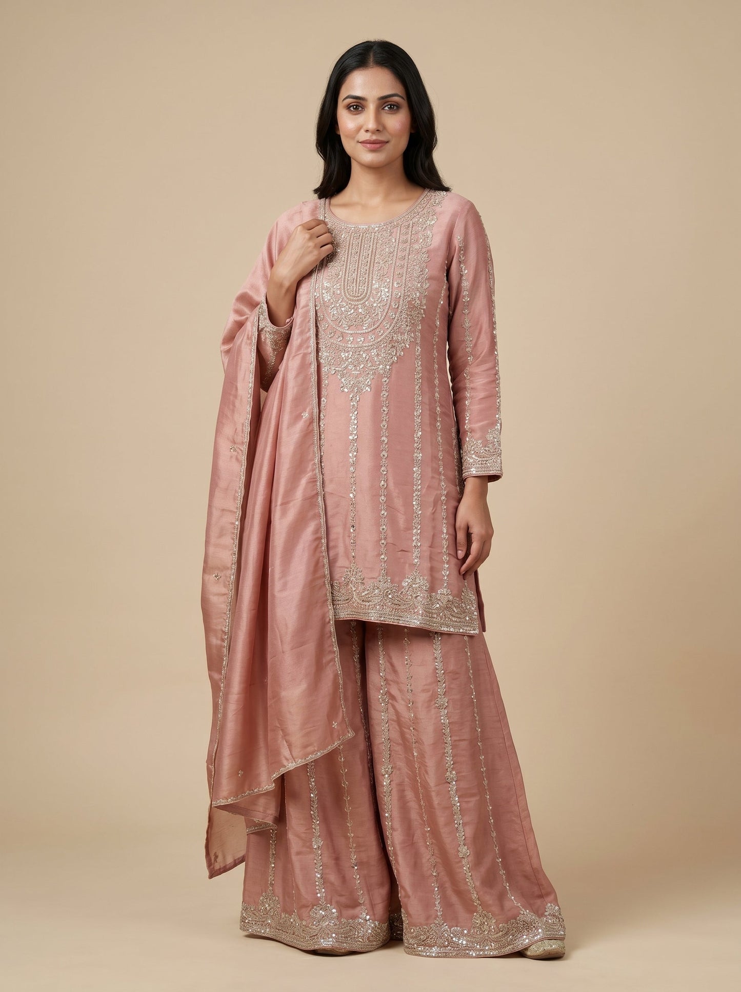 Rose Pink Palazzo Set