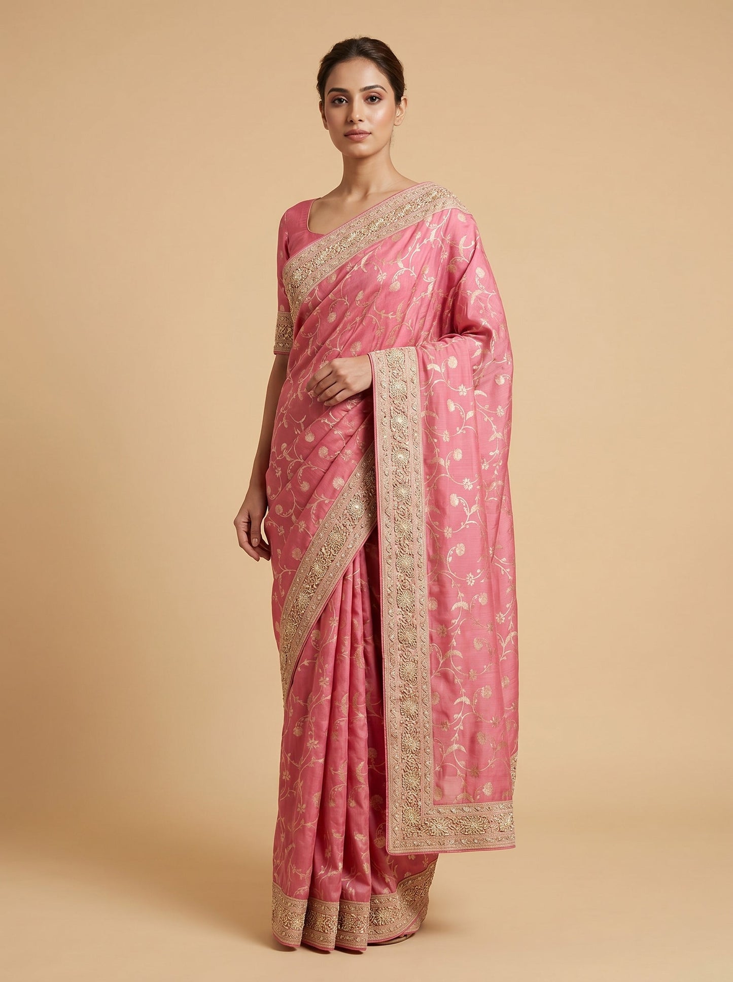 Rosewood Embroidered Saree