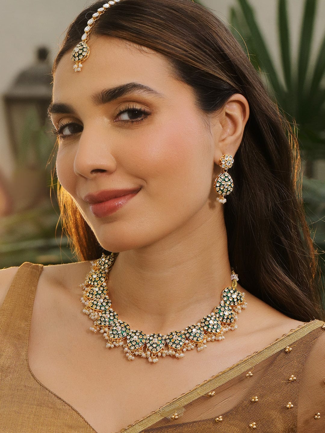 Green Muse of Kundan Necklace Set