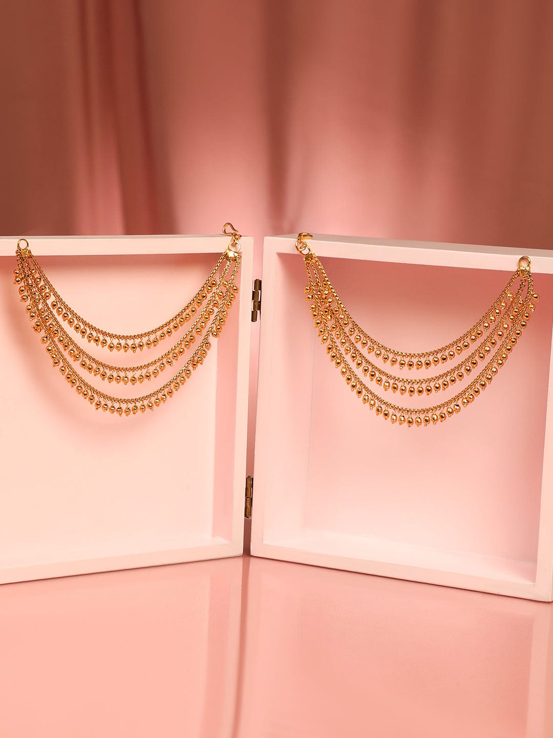 Festive Rhythm Gold Ear Chain
