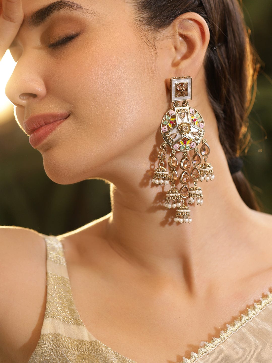 Pearl Grace Multicolour Jhumka
