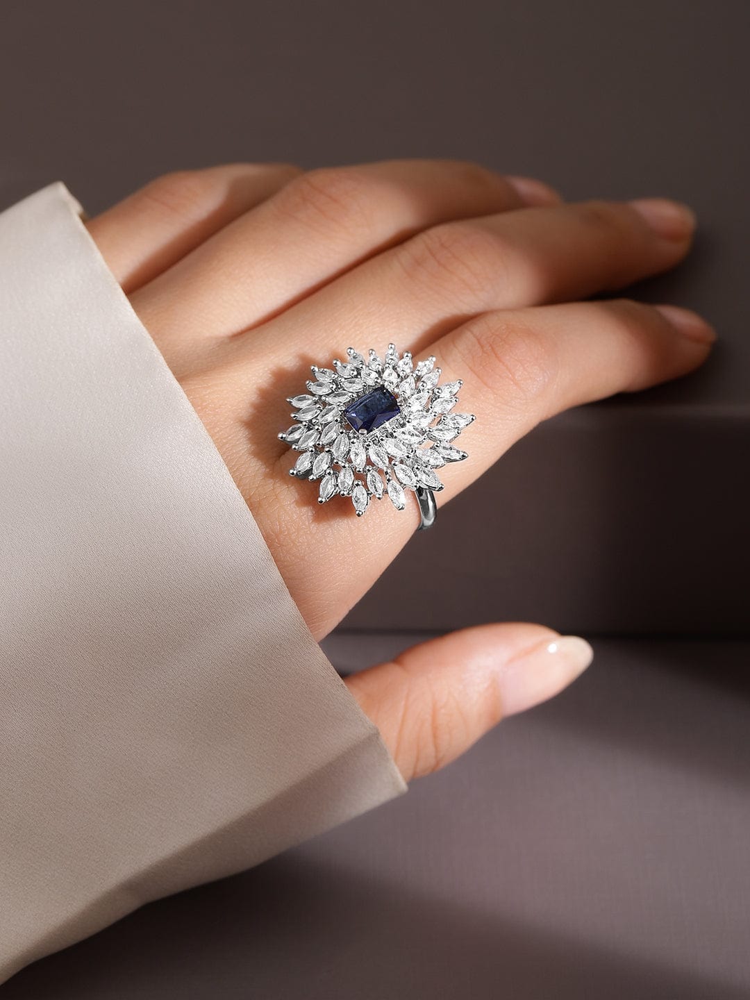 Blue America Diamond Zirconia Ring
