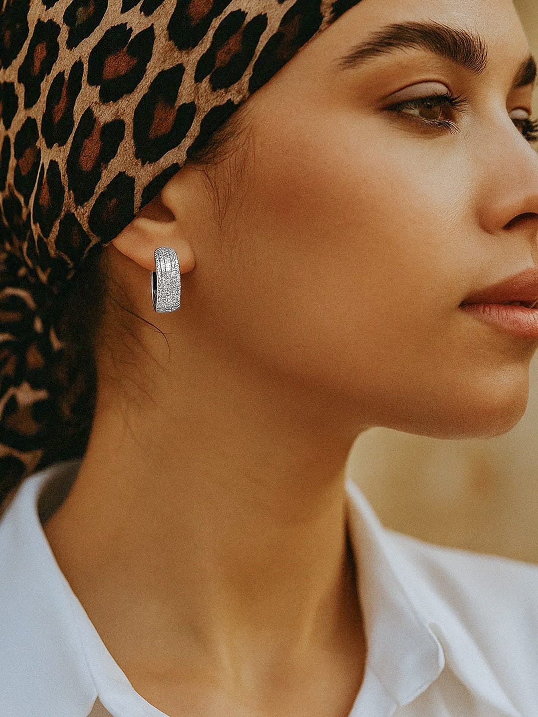 American Diamond Zirconia Hoop Earrings