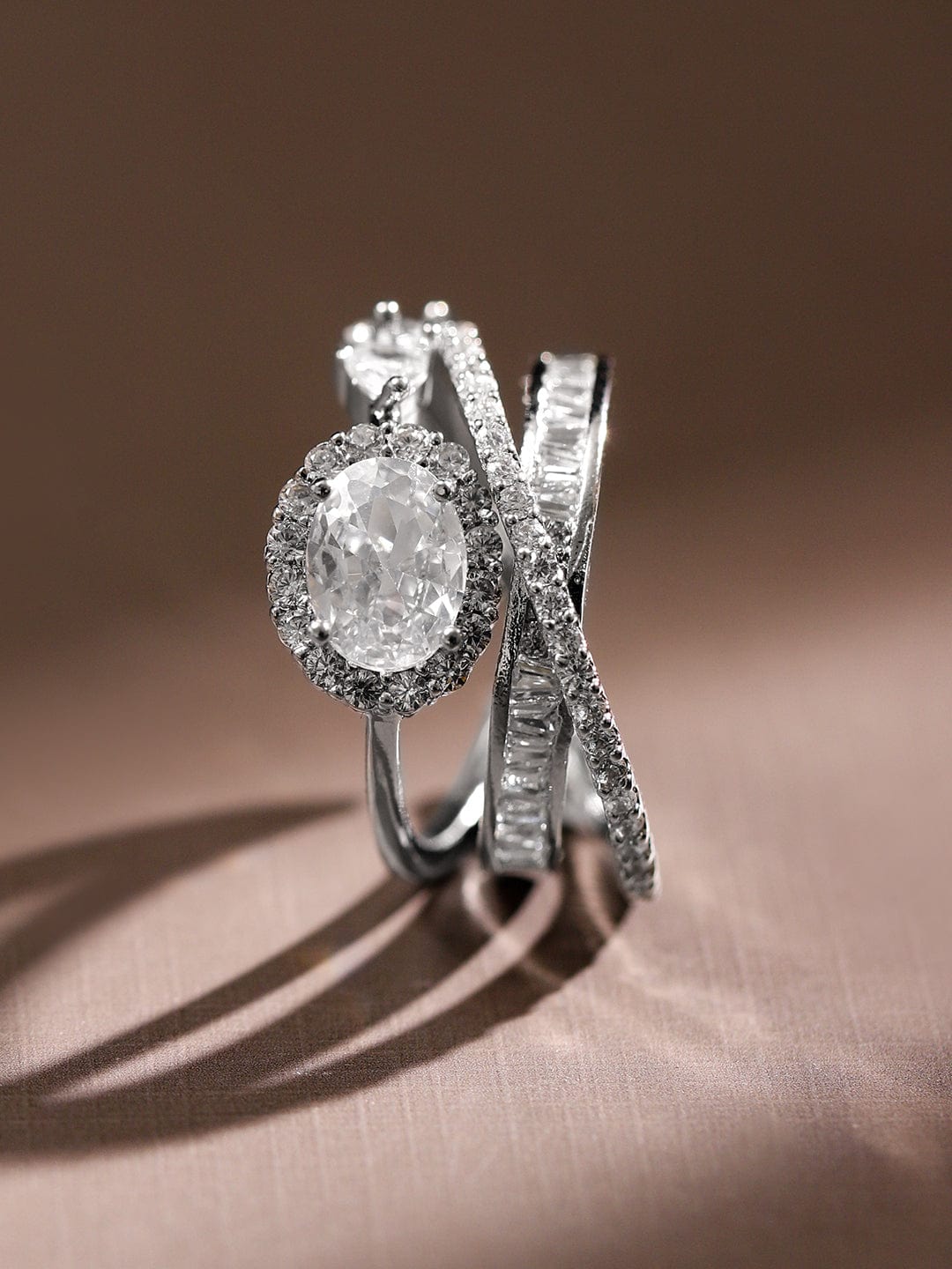 American Diamond Zirconia Silver Ring