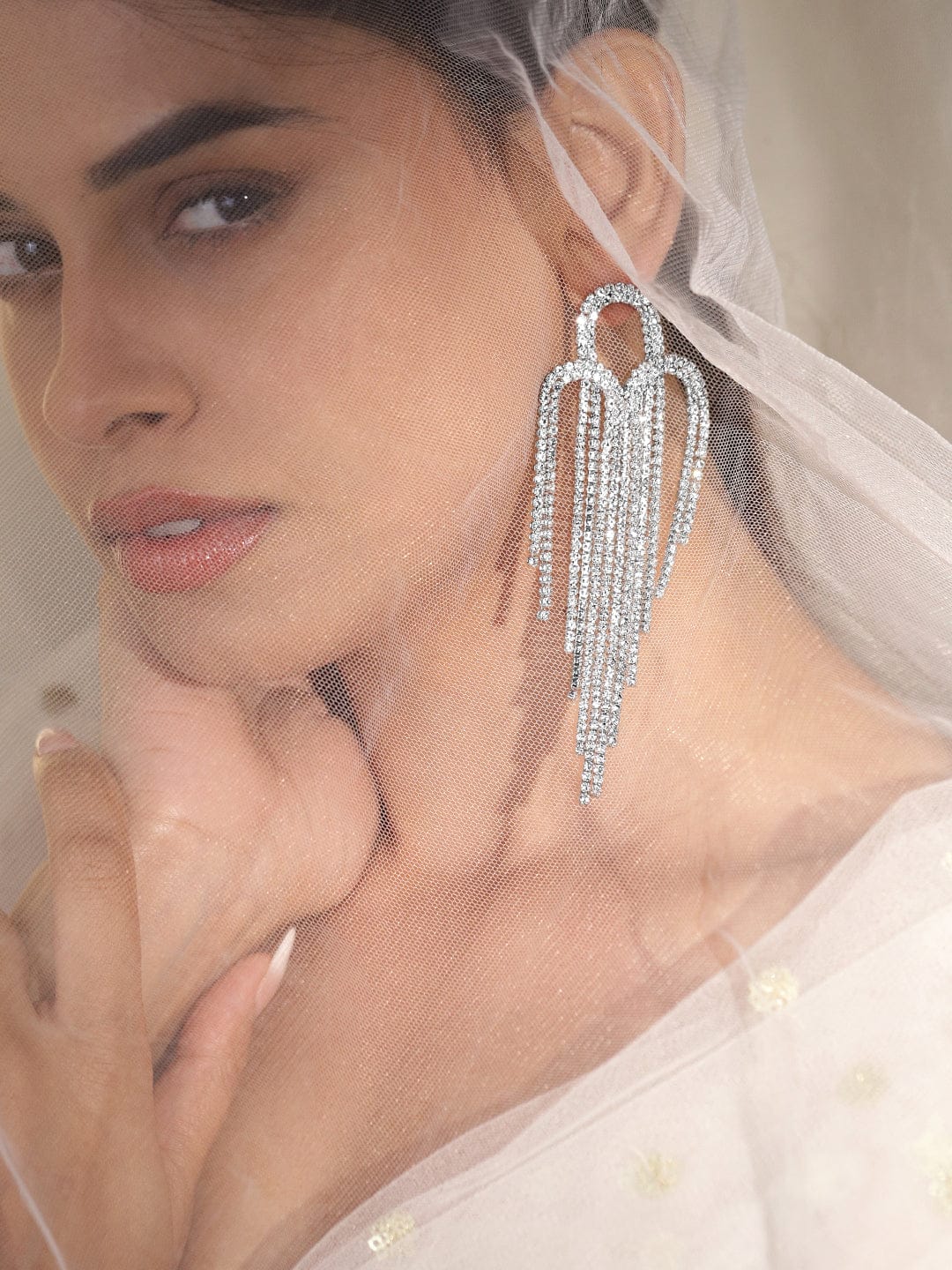 Bold Glam American Diamond Zirconia Statement Earrings