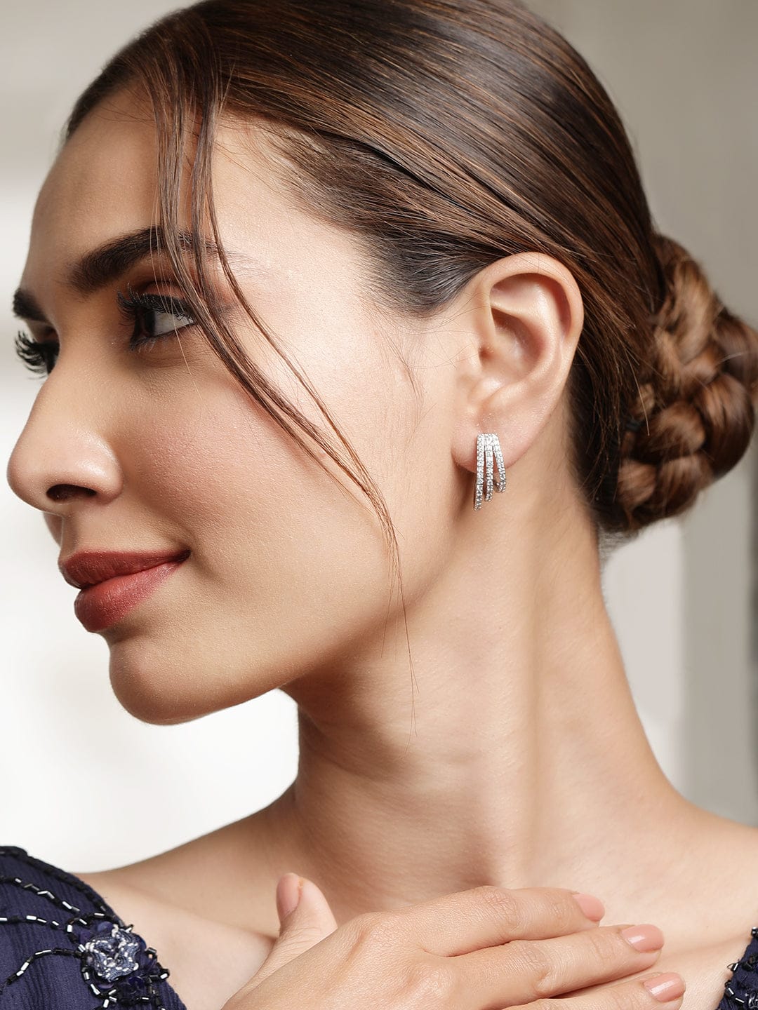 Captivating American Diamond Zirconia Hoops