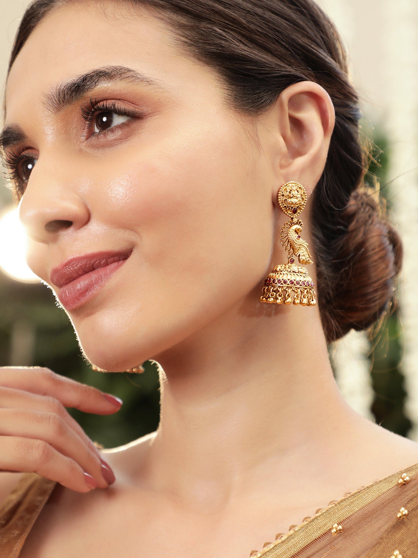 Whispers of the Peacock Jhumka
