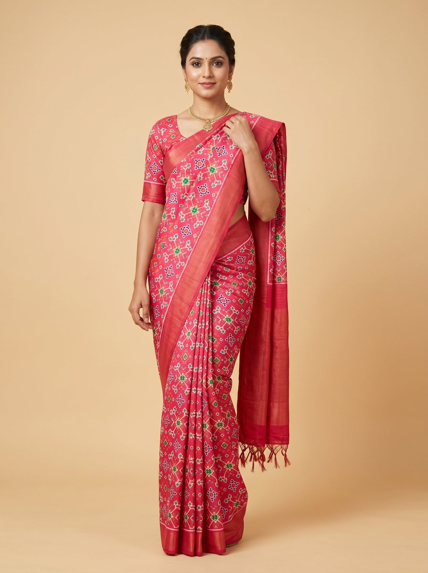 Rust Bloom Handloom Saree