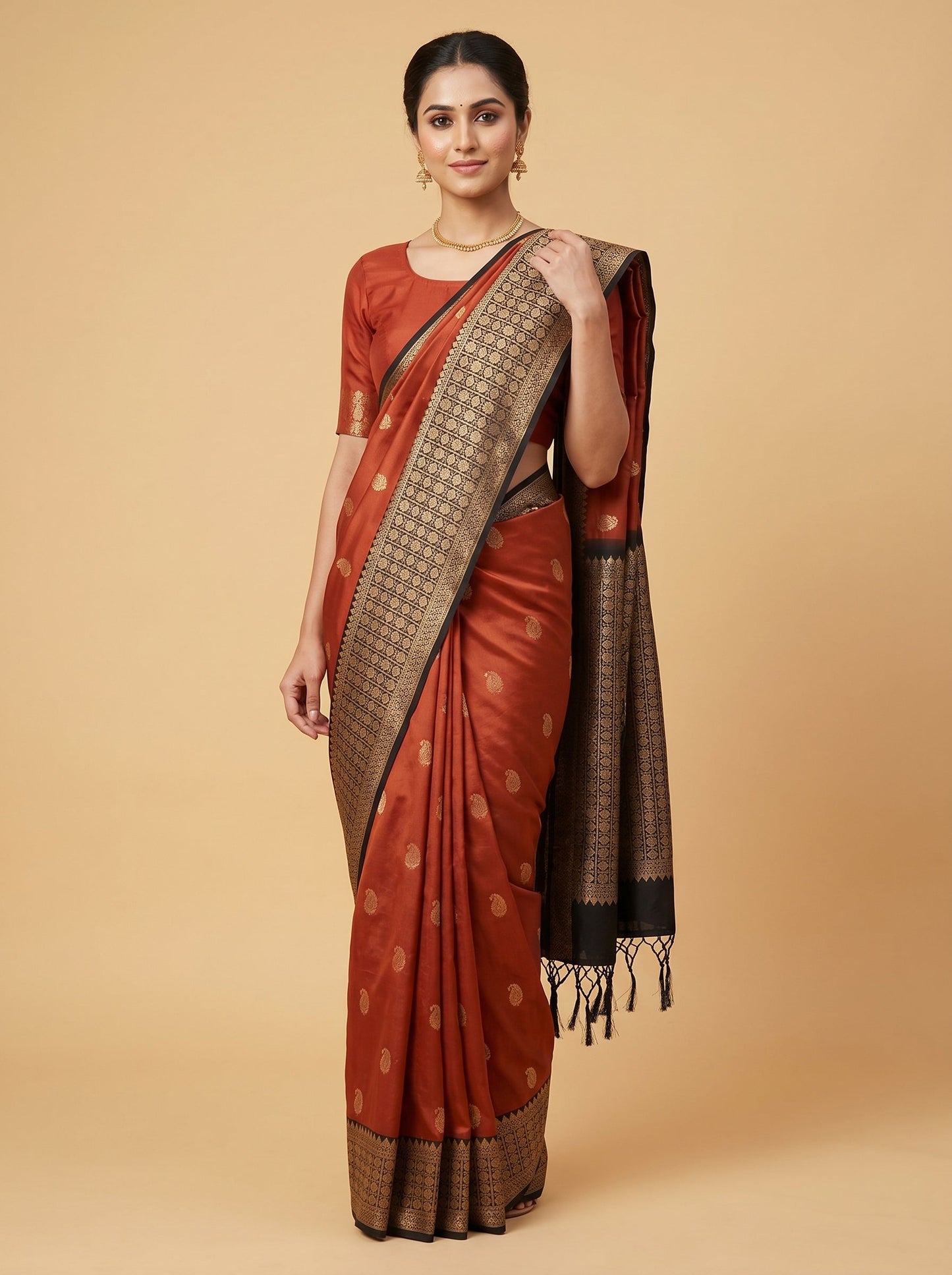 Rust Warm Depth Handloom Saree