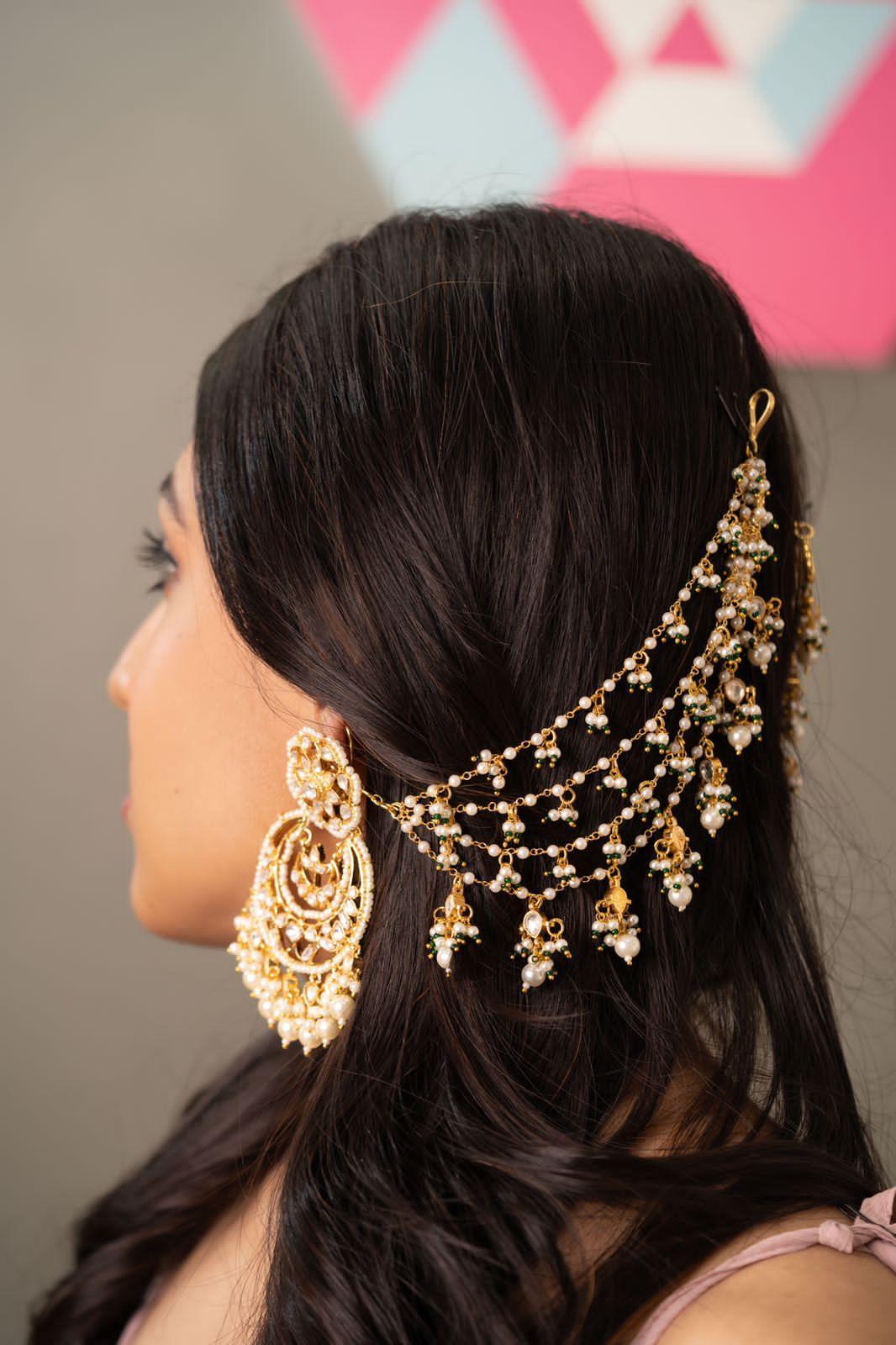 Sabisaachi Pearl & Emerald Hair Chain | Mattel