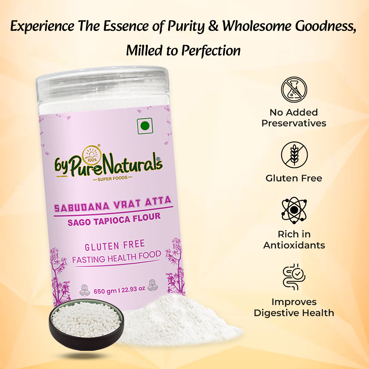byPureNaturals Sabudana Vrat Atta (Sago Tapioca Flour)