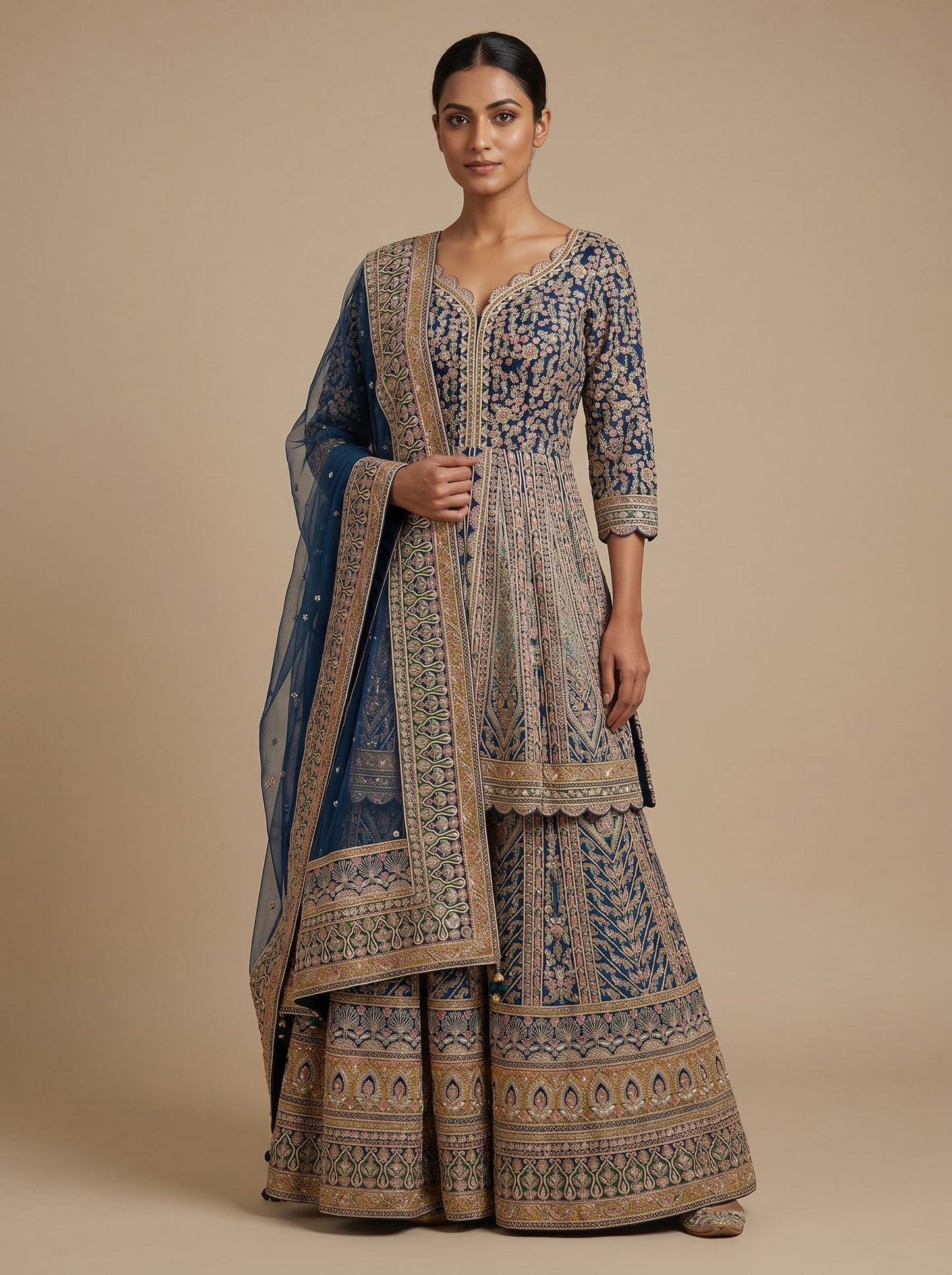 Sapphire Blue Anarkali