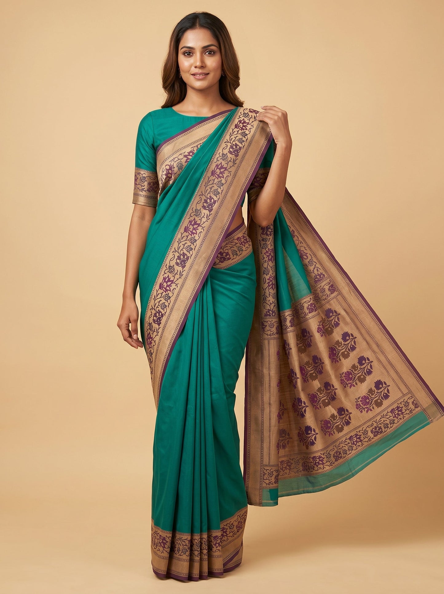 Sapphire Indigo Embroidered Saree