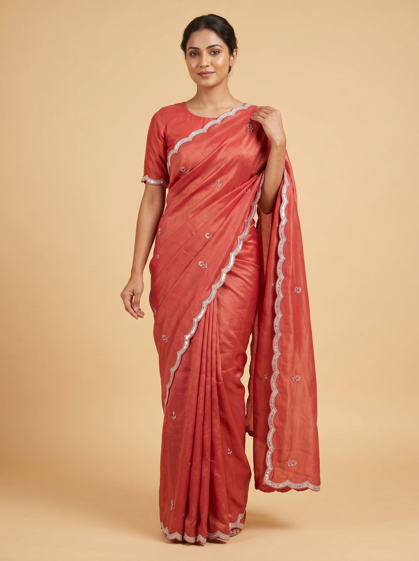 Scarlet Rouge Charm Embroidered Saree