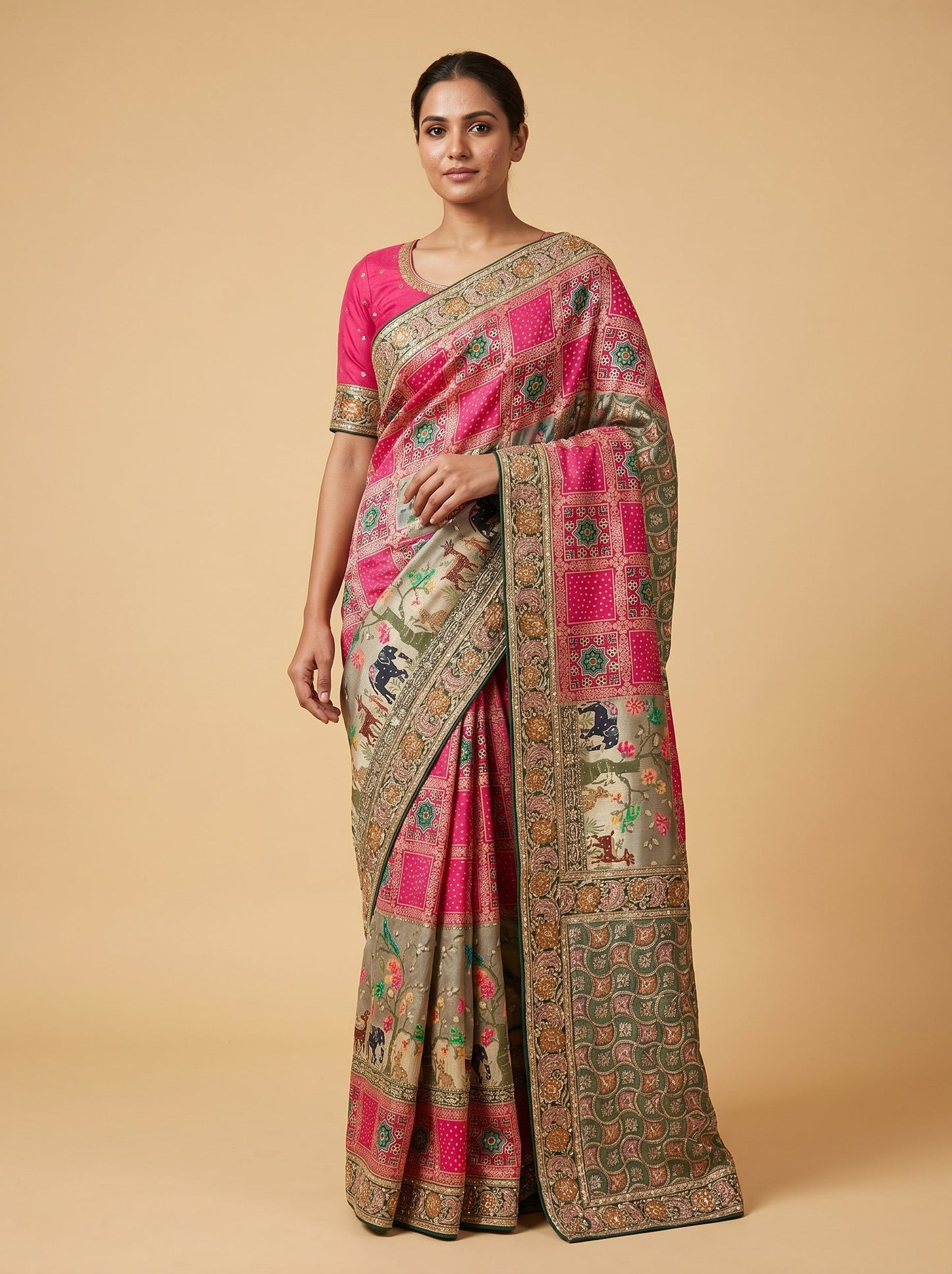 Sea Green Subtle Embroidered Saree