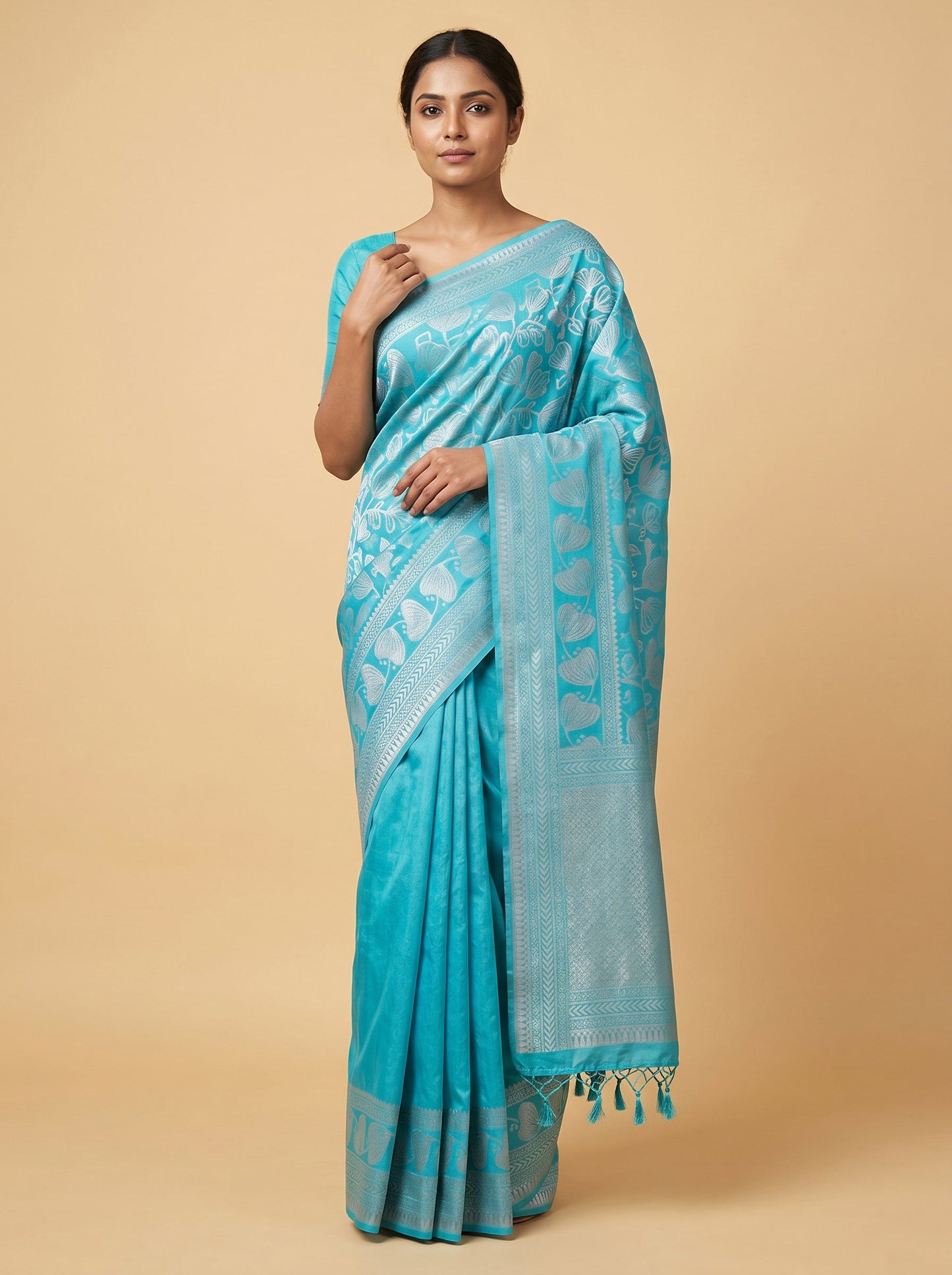 Sky Blue Airy Drape Handloom Saree