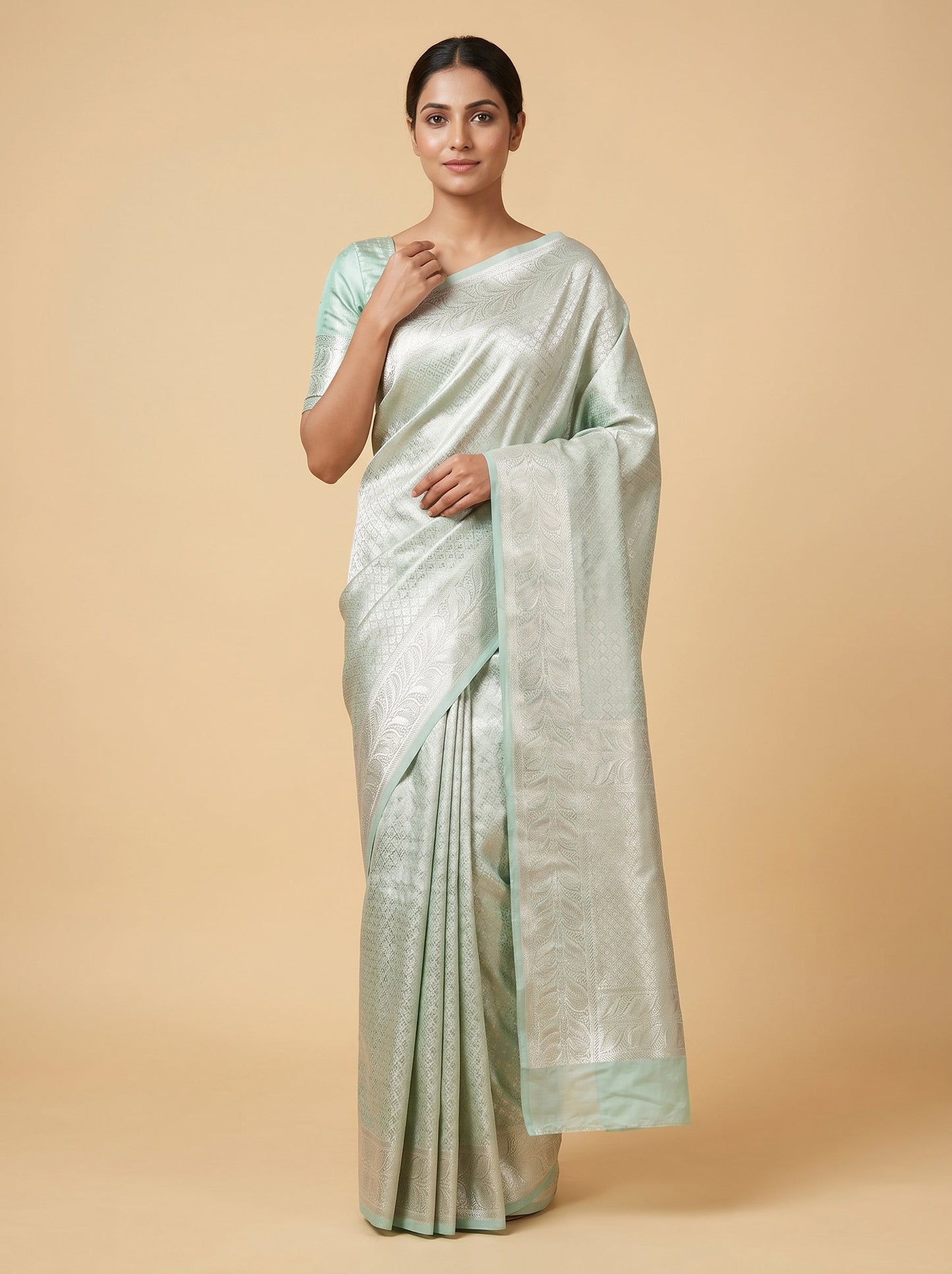 Sky Blue Breezy Drop Handloom Saree