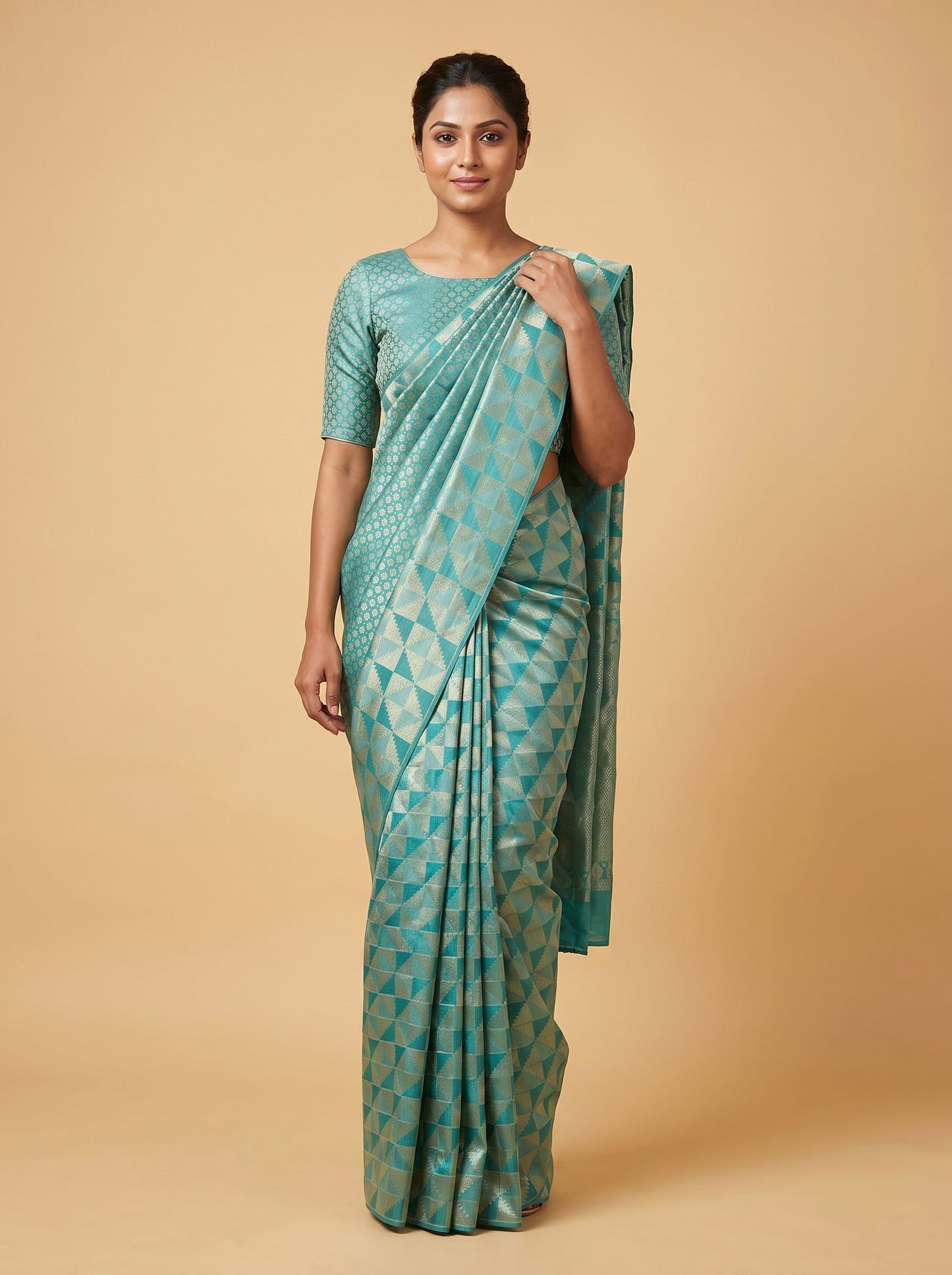 Sky Blue Light Embroidered Saree