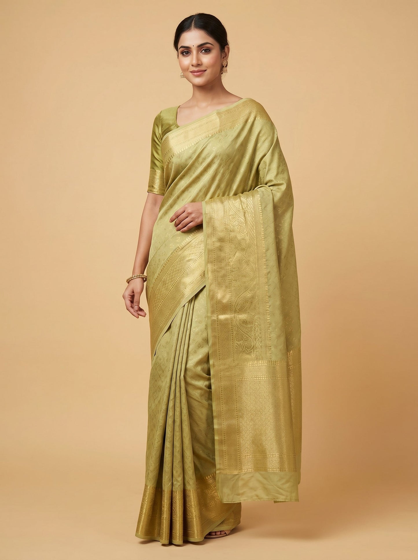 Sleek Green Handloom Saree