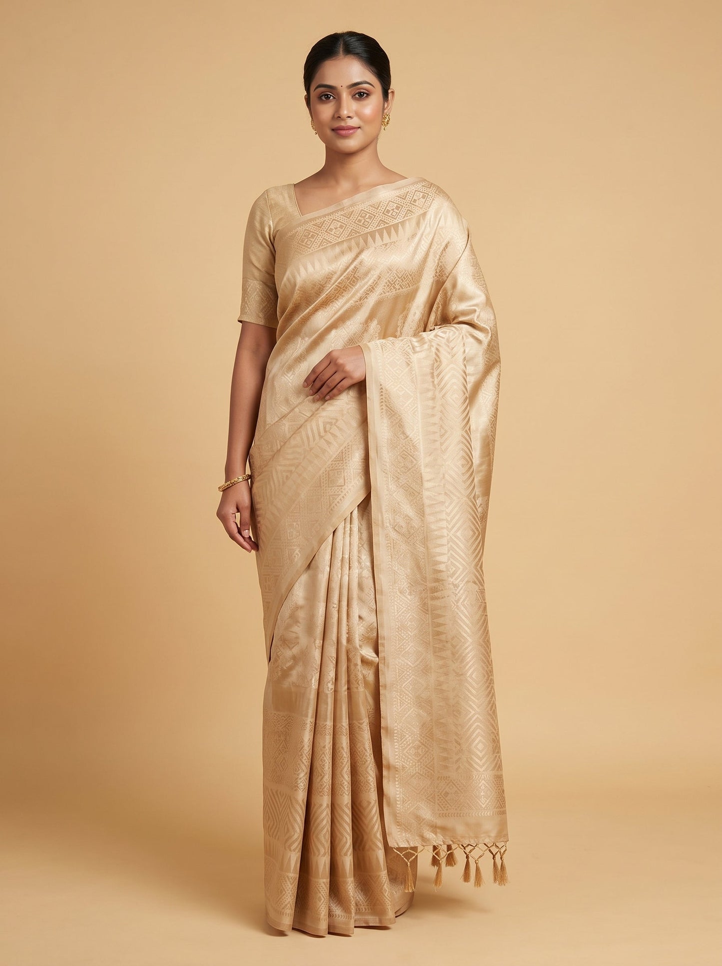 Soft Cream Charm Saree