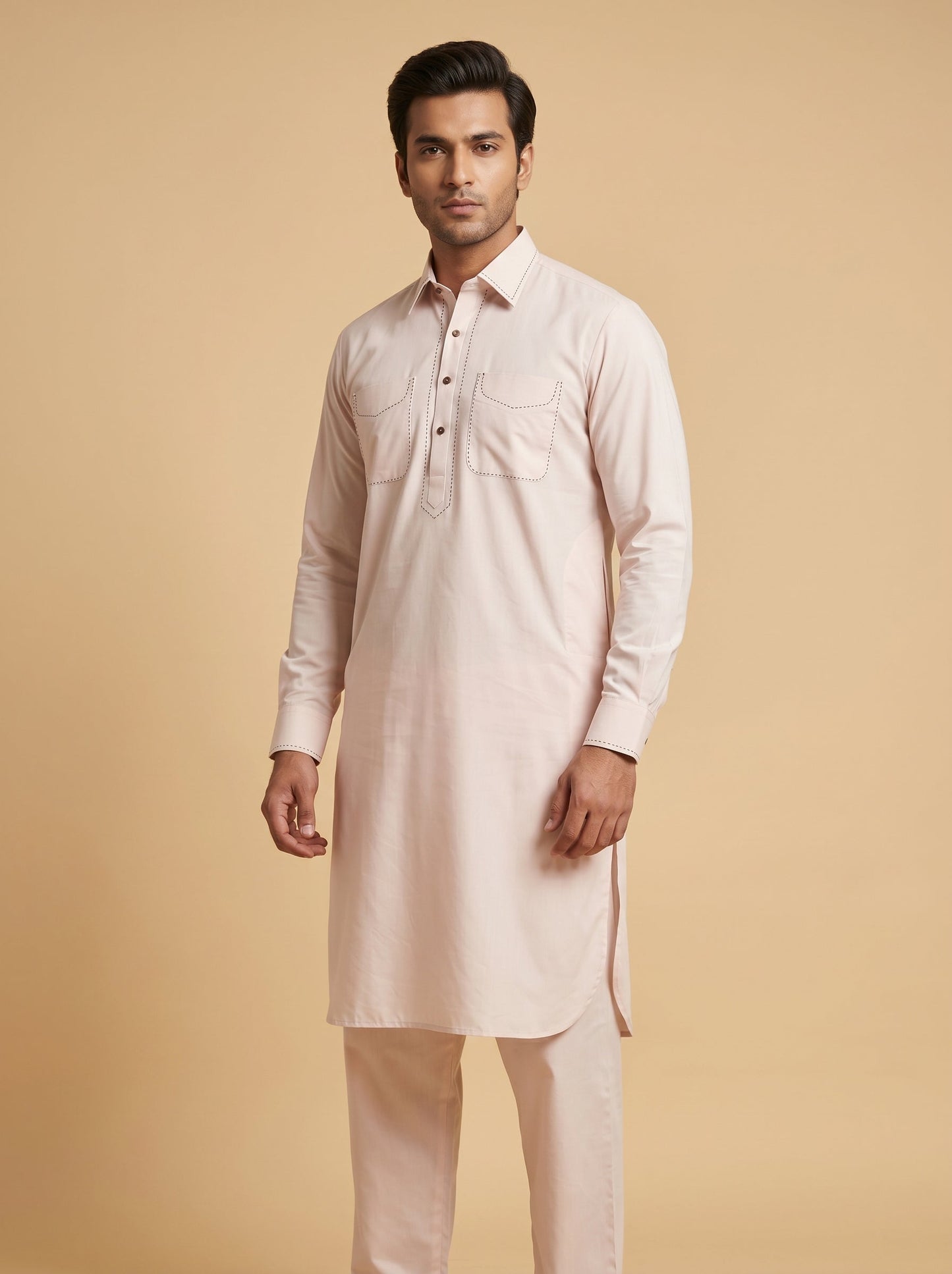 Soft Cream Kurta Set