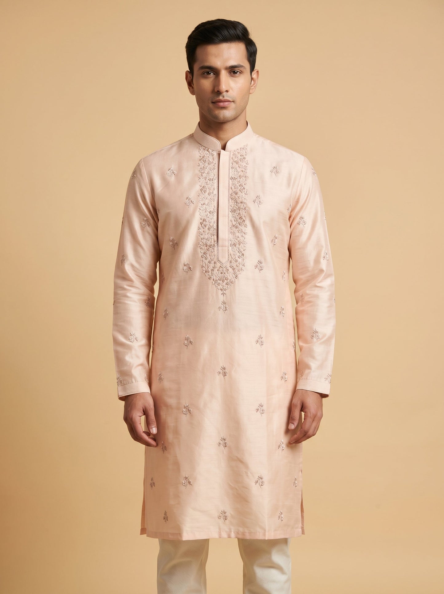 Delicate Peach Straight Kurta Set