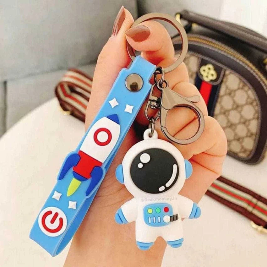 Astronaut Model B Blue | 3D Lanyard Keychain | Silicone