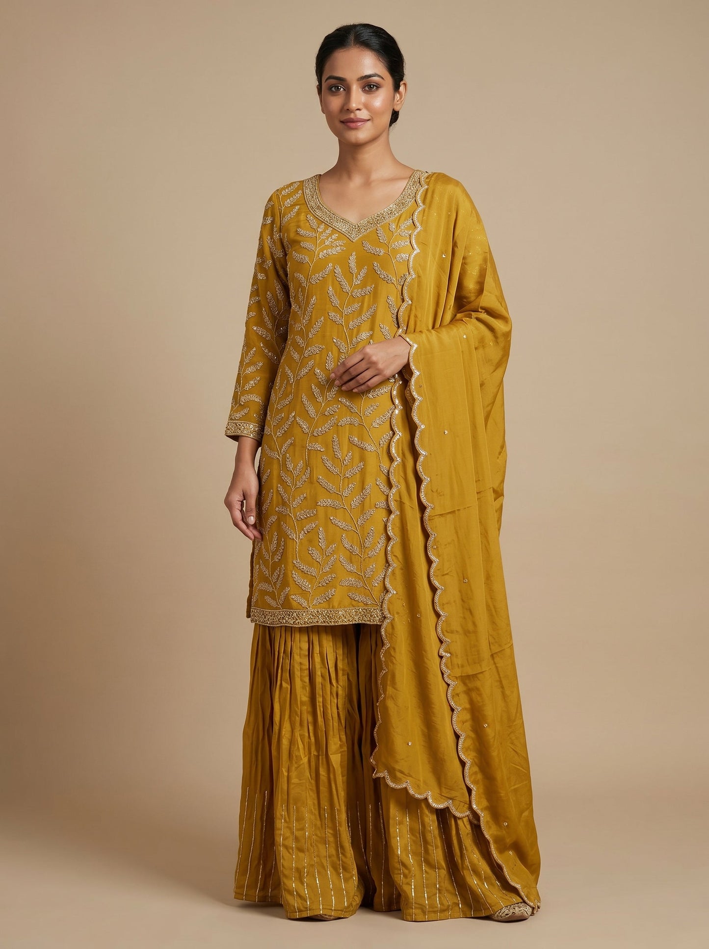 Sunflare Yellow Sharara Set