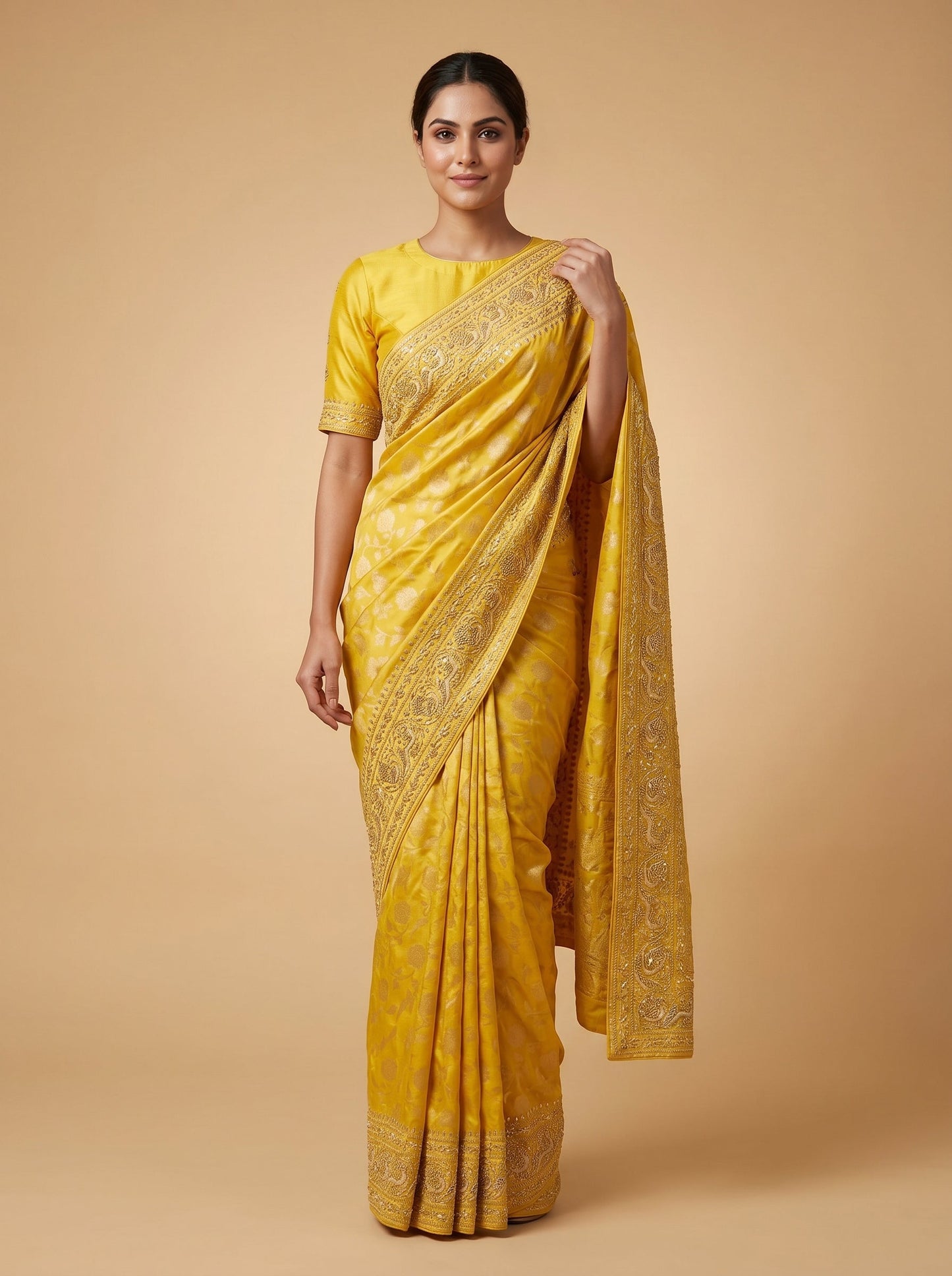 Sunlit Yellow Grace Saree