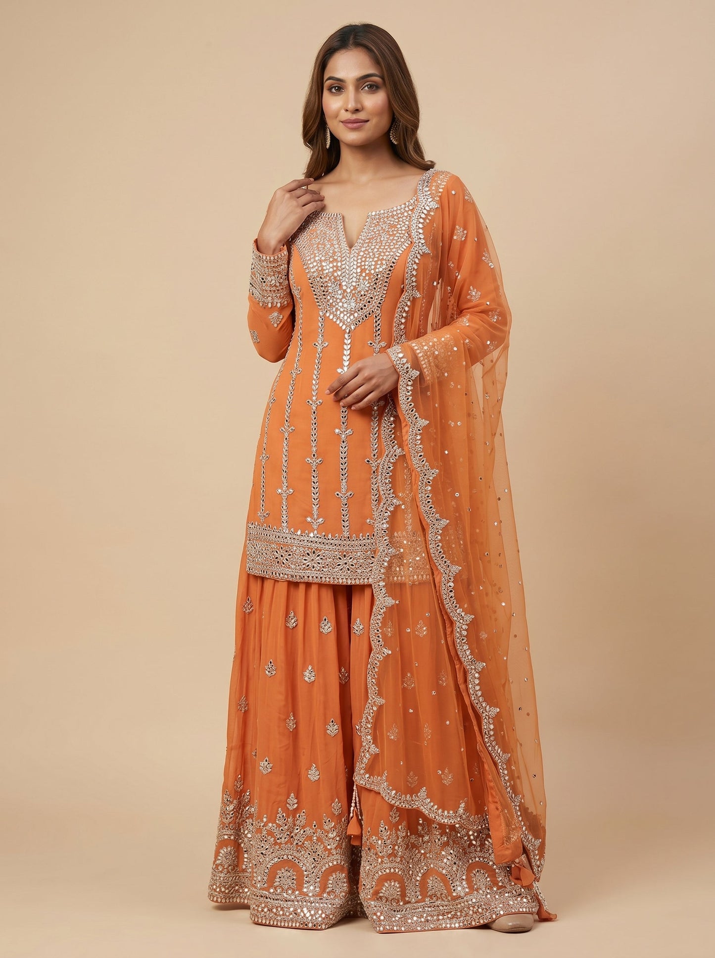 Tangerine Orange Palazzo Set