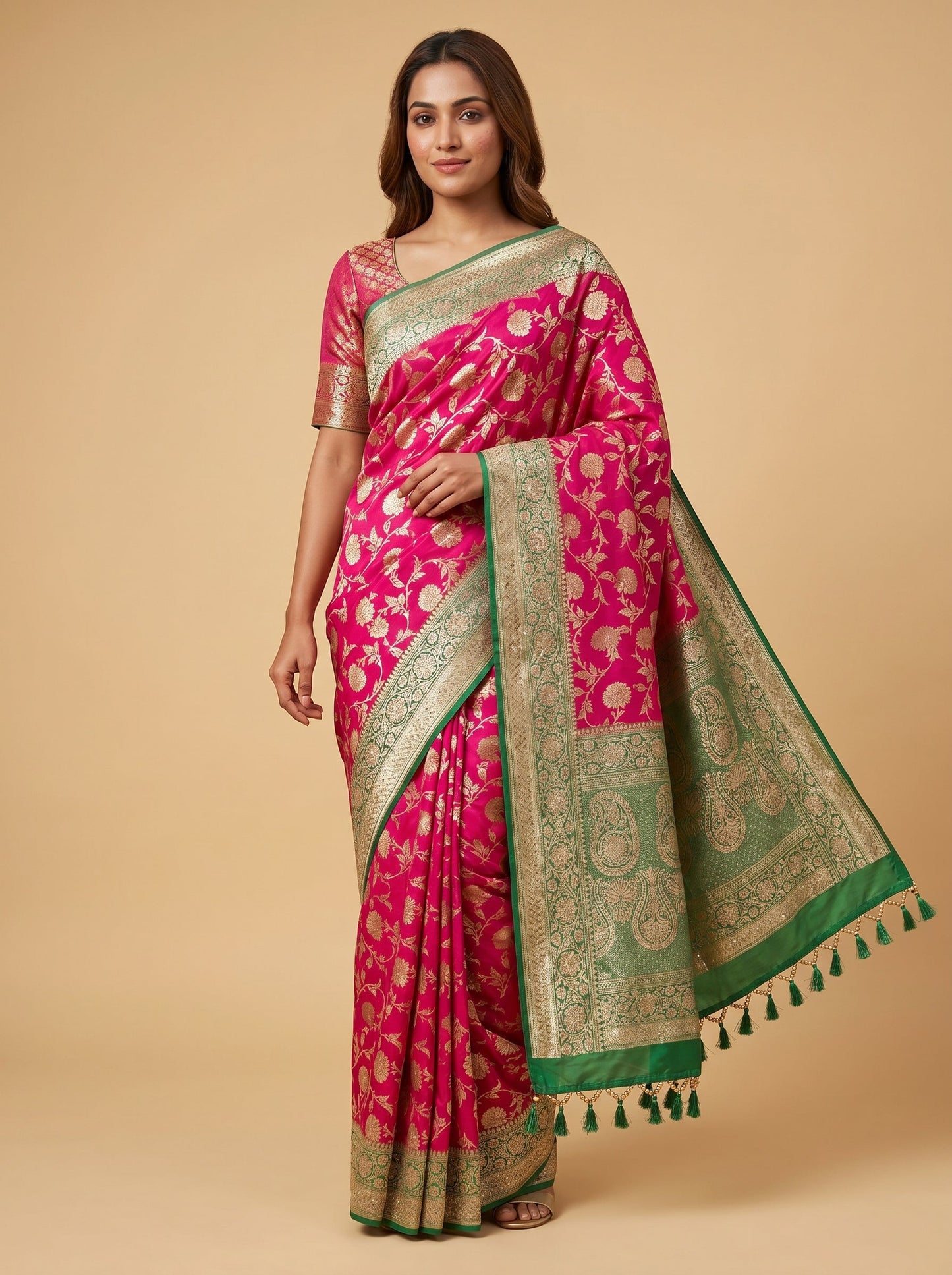 Teal Green Ocean Depth Embroidered Saree