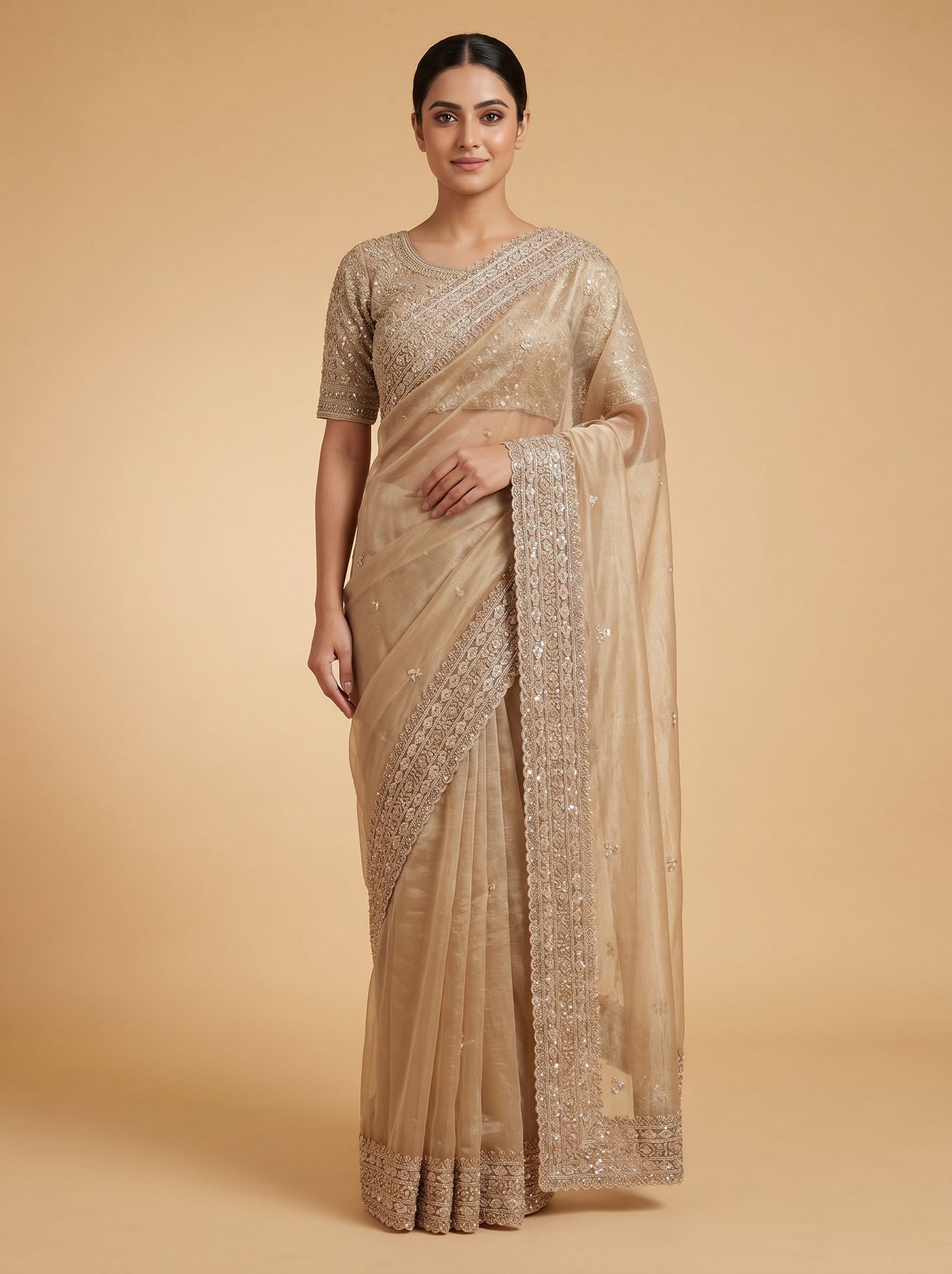 Tussar Classic Texture Embroidered Saree
