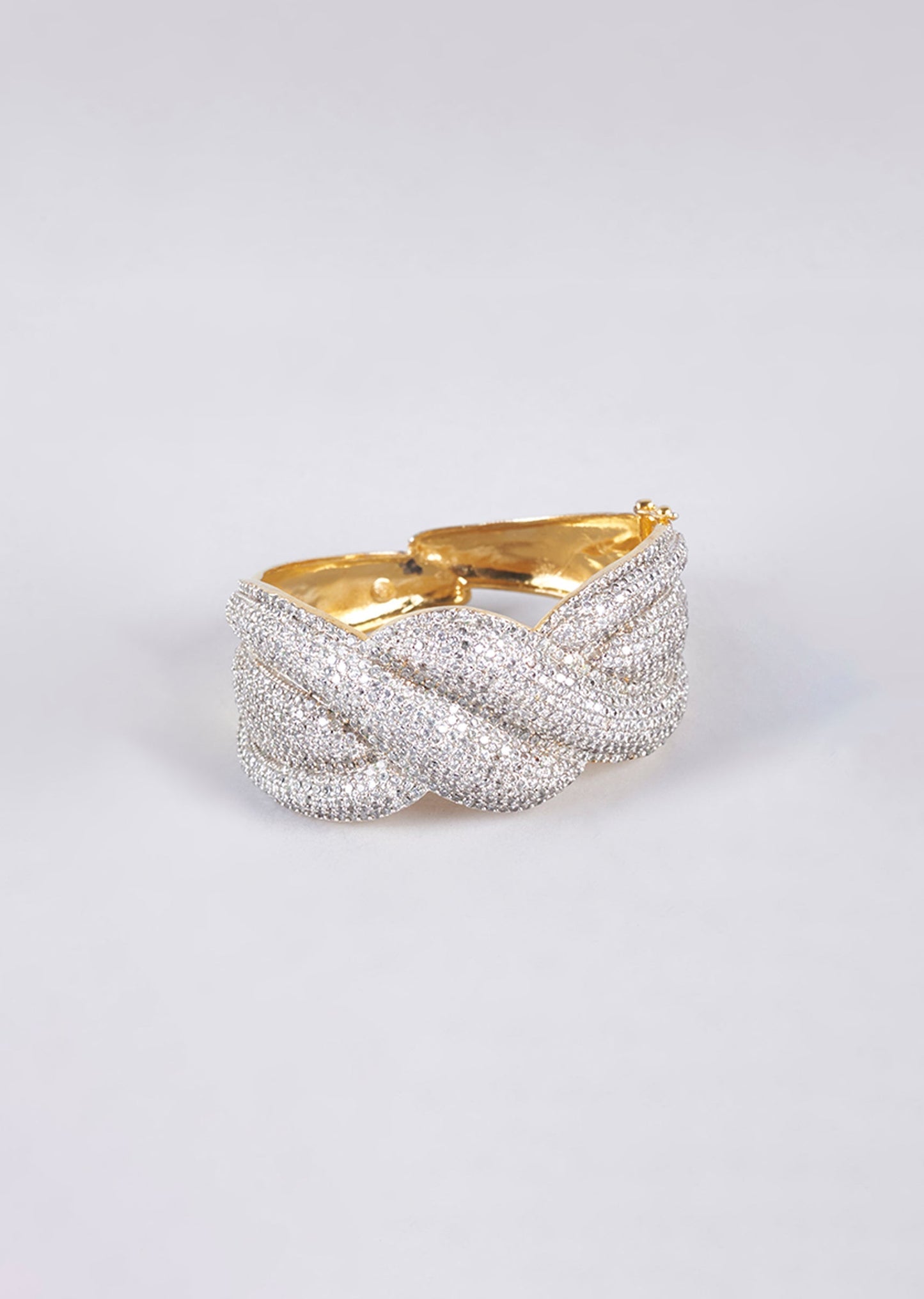 Two Tone Finish Zircon Kada