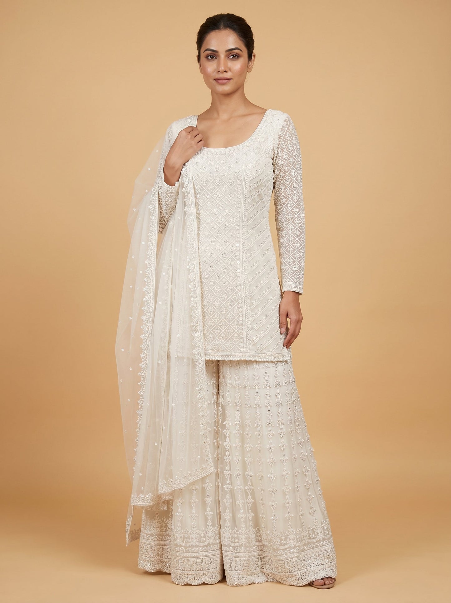 Vanilla Cream Embroidered Suit