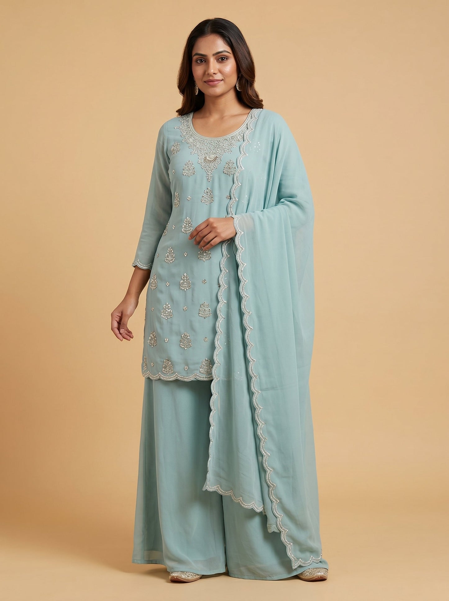 Verdant Jade Sharara Set