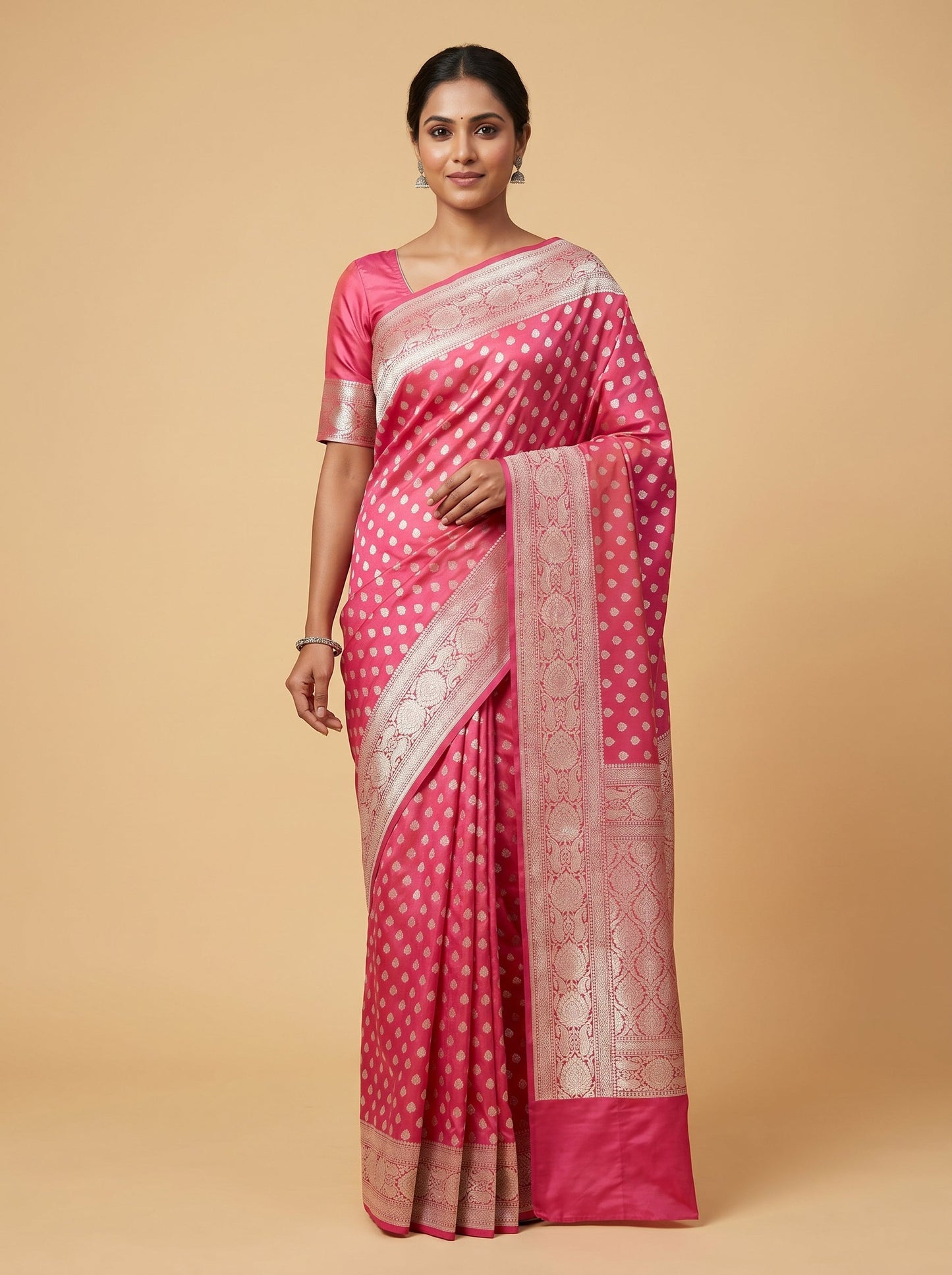 Vibrant Orange Handloom Saree