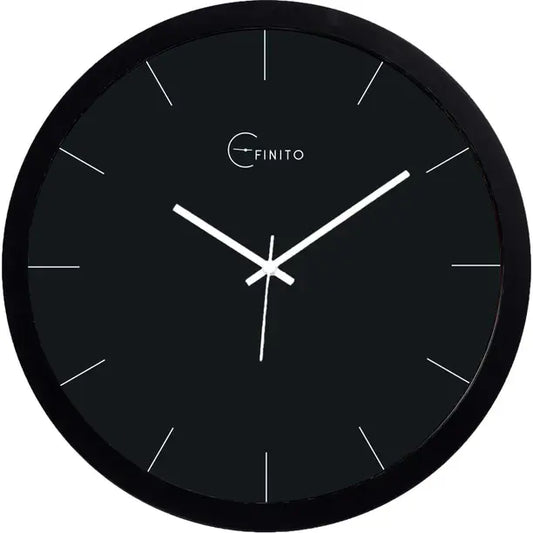 Efinito Analog 33 cm X 33 cm Wall Clock  (Black, With Glass, Standard)