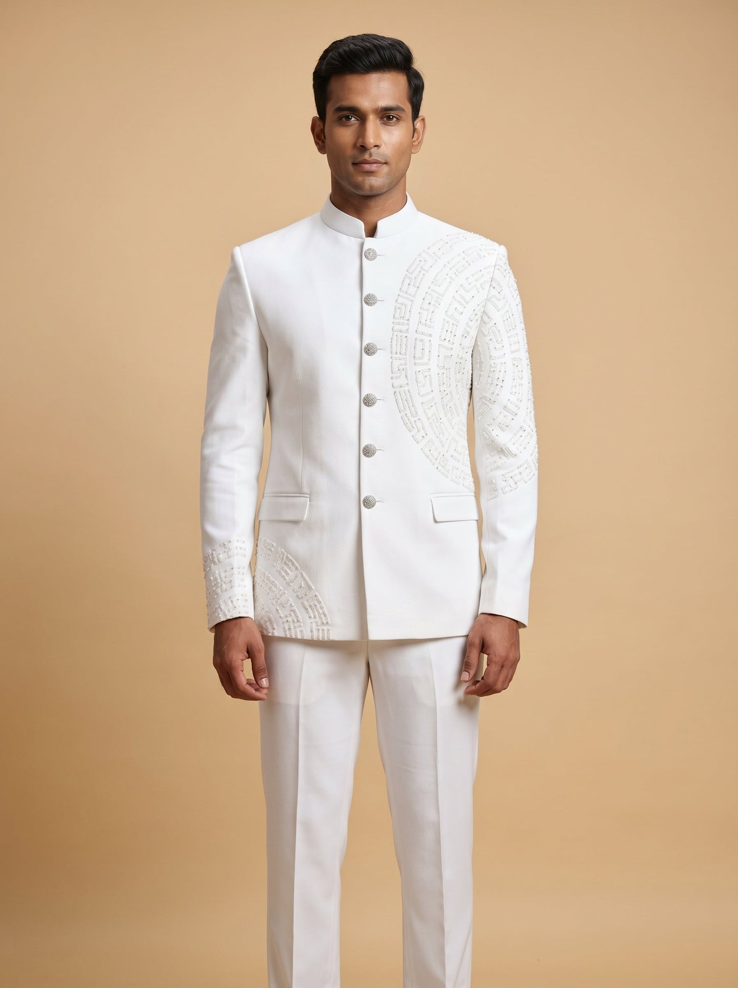 White Classic Jodhpuri Suit