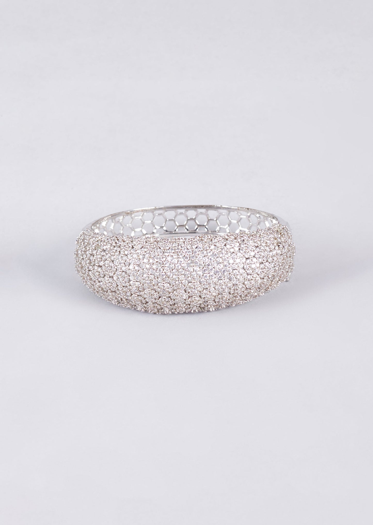 White Finish Stones Zircon Bangle