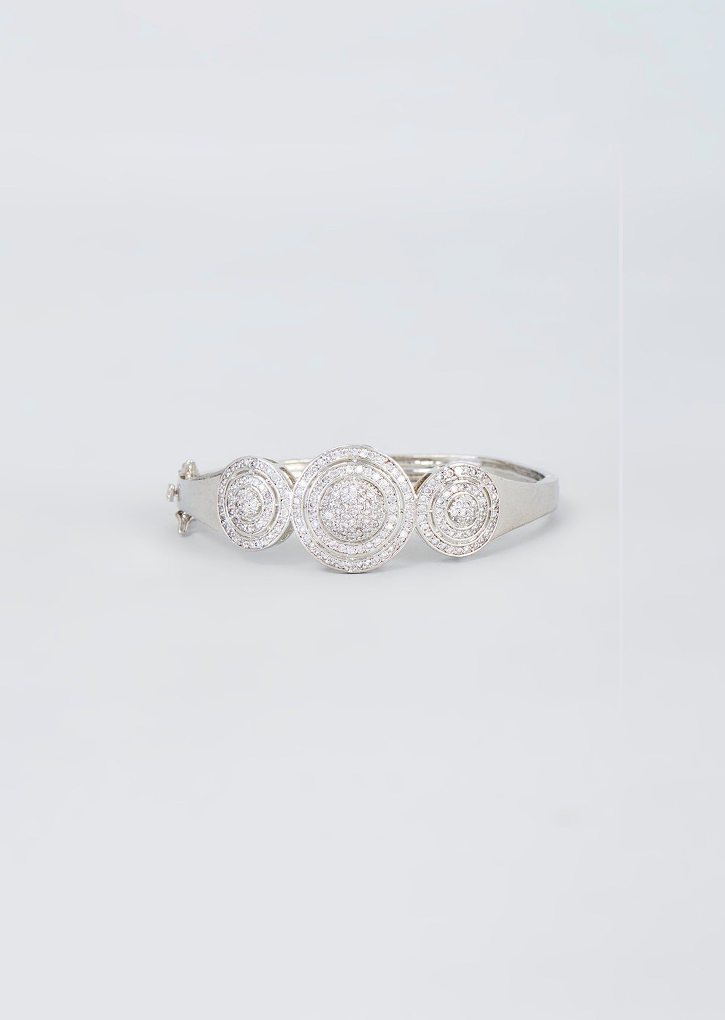 White Finish Sparkling Zircon Bangle