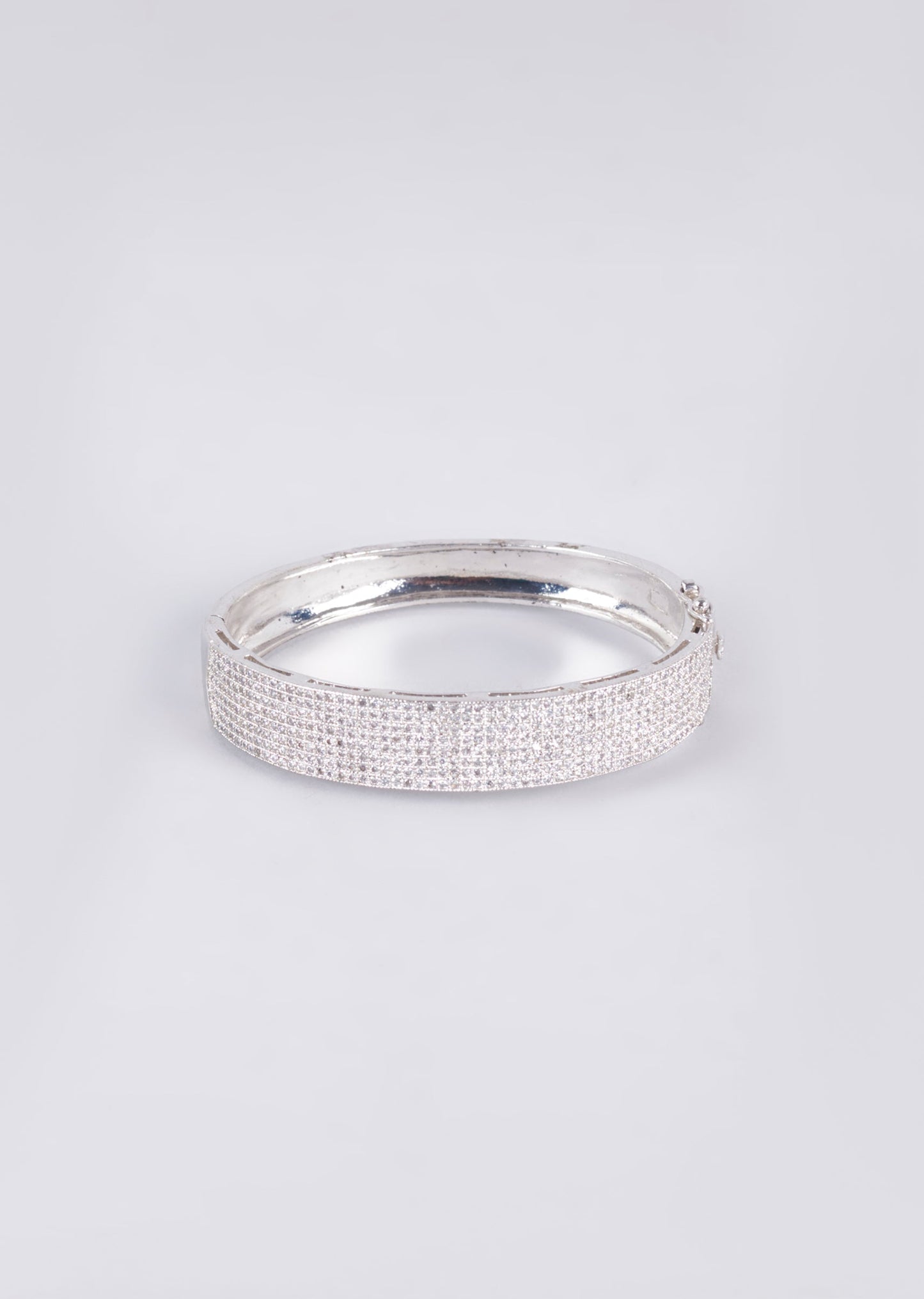 White Finish Crystal Zircon Bangle